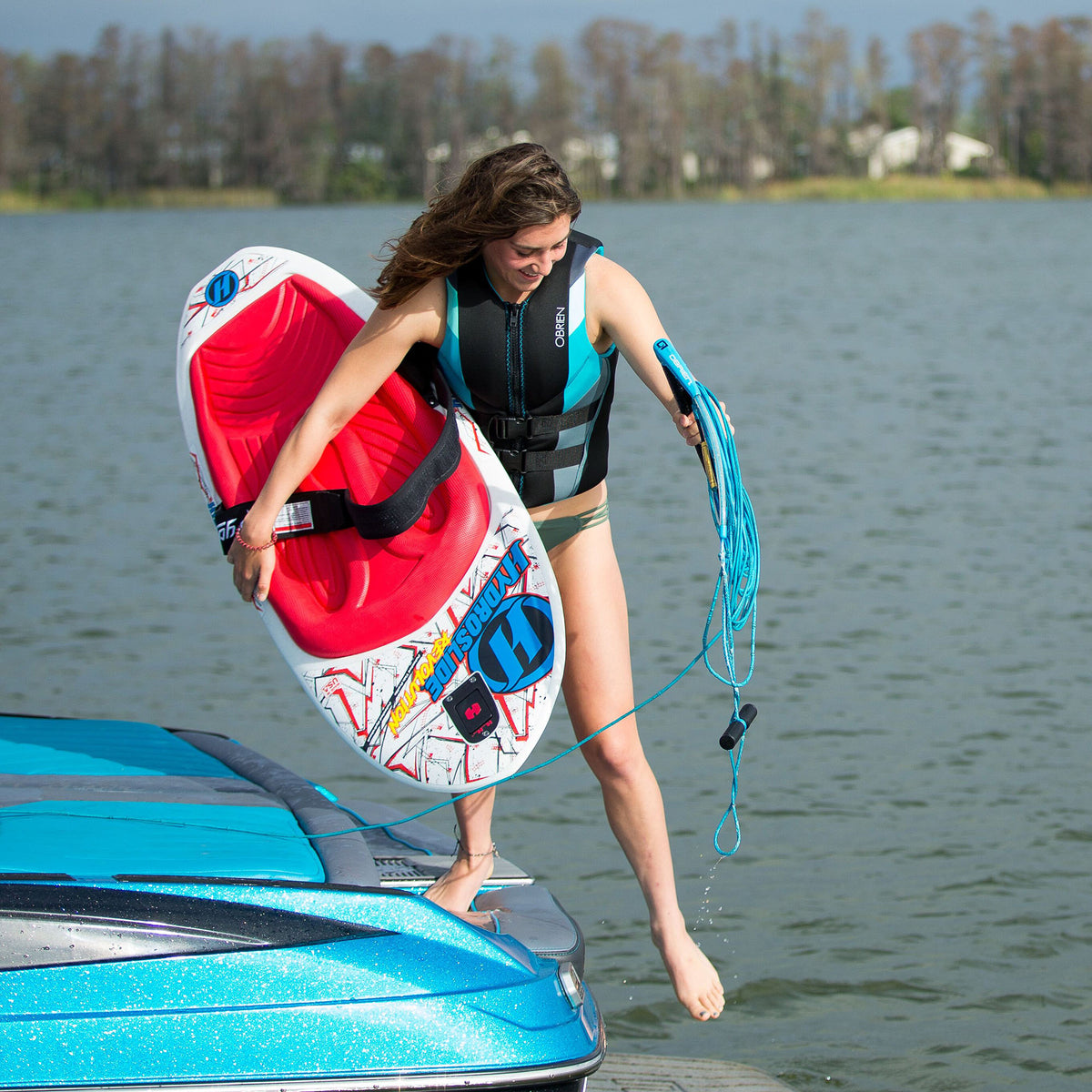 Hydroslide Water Kneeboard with Handle & Hydro Hook Tow Point, White (Open Box)