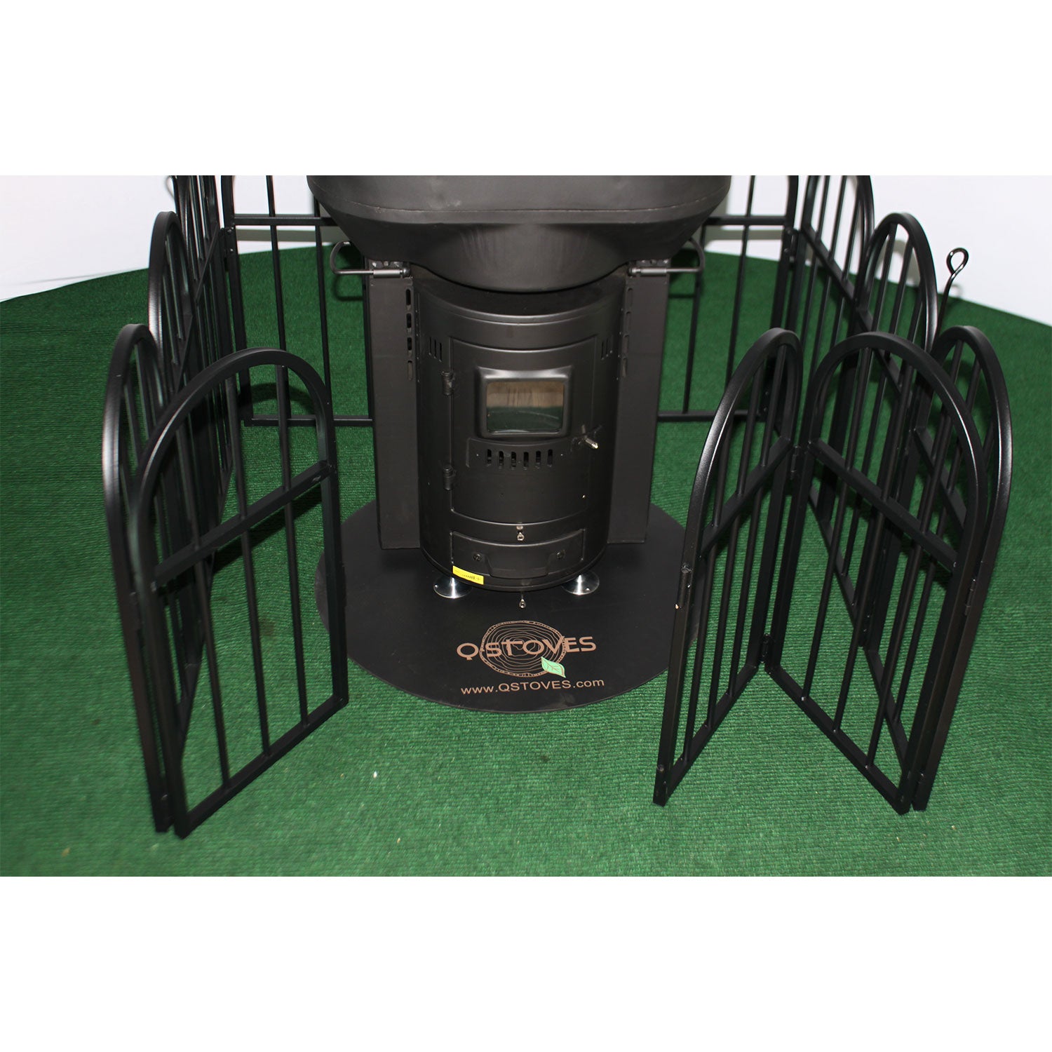 Q Stoves Q Gate Fence Protective Barrier for Q Flame Outdoor Patio Heater, Black - VMInnovations