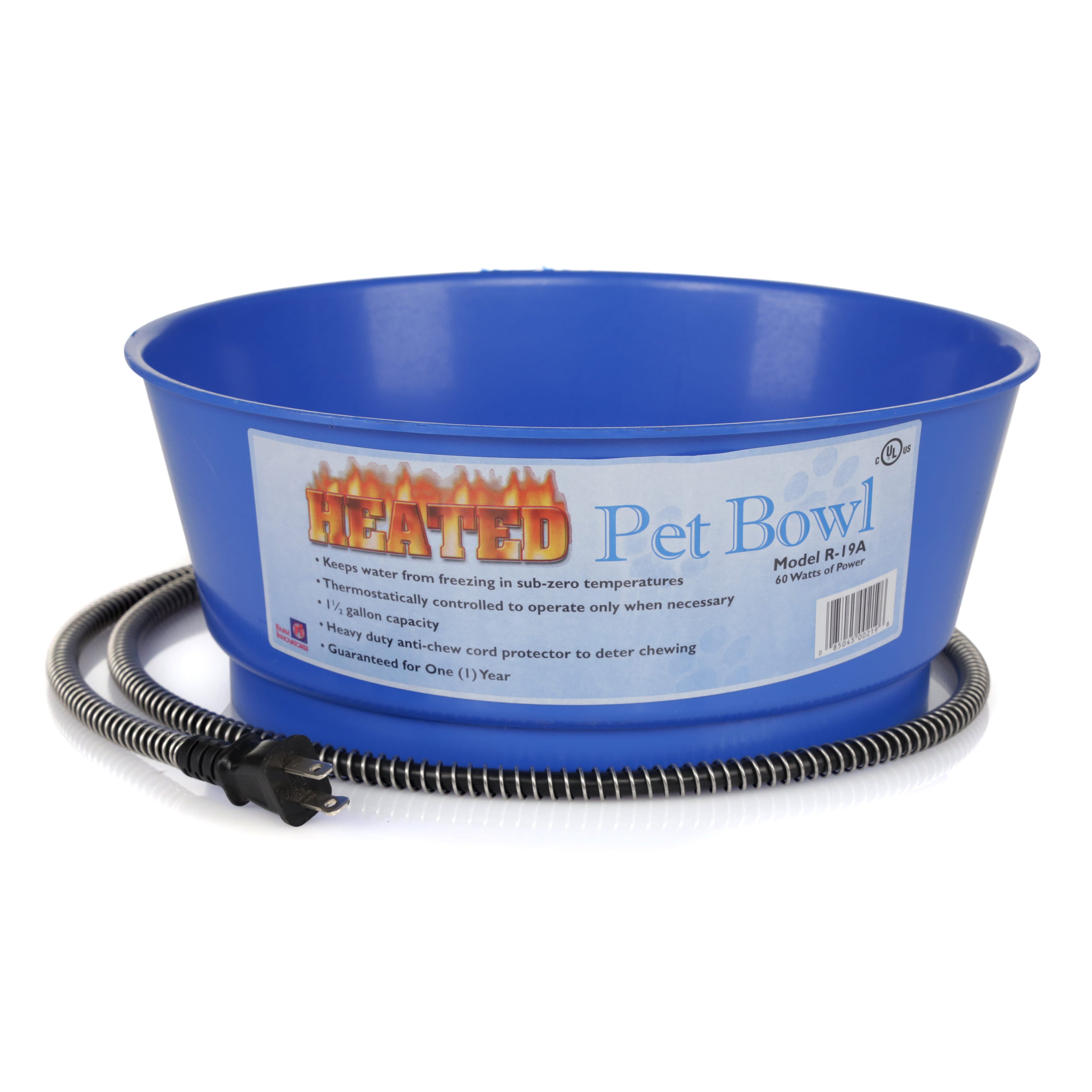 Farm Innovators 1.5 Gal Electric Heated Pet Water Bowl, 60 Watt, Blue (Open Box) - VMInnovations