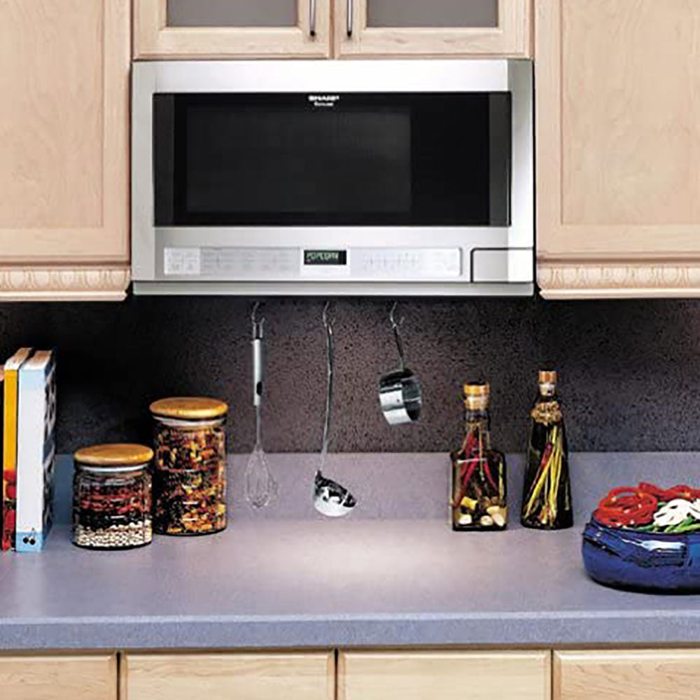Sharp R1214T 1.5 Cubic Foot Over The Counter Microwave (Damaged)