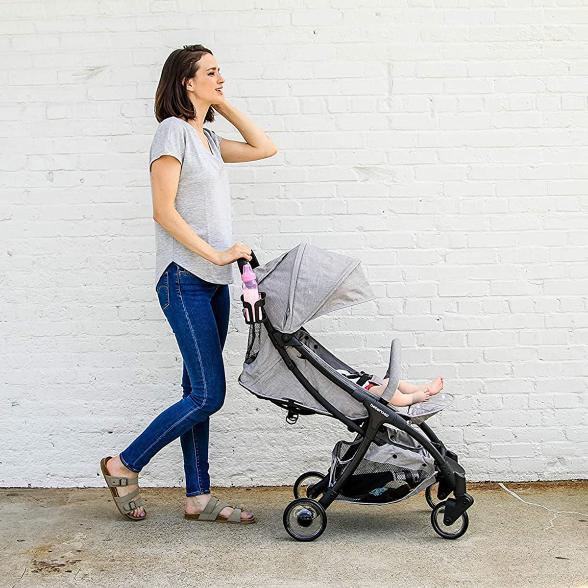 Beberoad R2 Ultra Lightweight Baby Newborn Stroller w/ Waterproof Canopy, Grey - VMInnovations