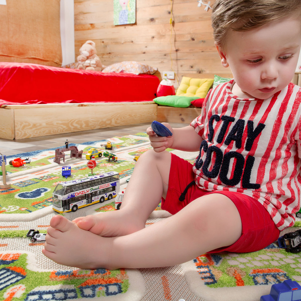 IVI 3D Play Carpets 86 x 59 Inch Mini City Educational Mat Rug, Extra Large - VMInnovations