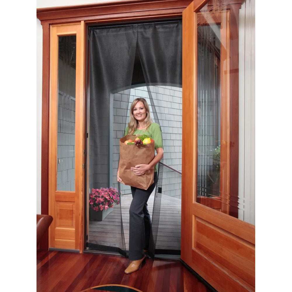 Bug Off Self Sealing Magnetic Screen Door Mesh Curtain, 60 x 80 Inch Door (Used)