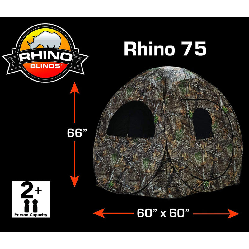 Rhino Blinds R75-RTE Real Tree Edge 1 Person Game Hunting Ground Blind, RealTree