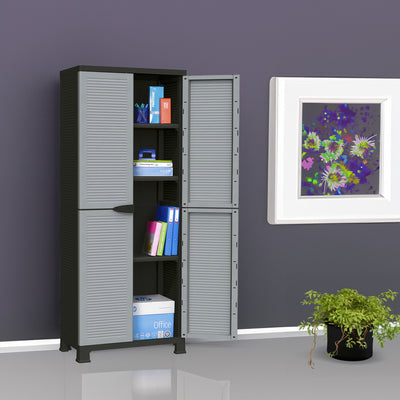 RAM Quality Products PRESTIGE UTILITY 3 Shelf Lockable Storage Cabinet, Gray