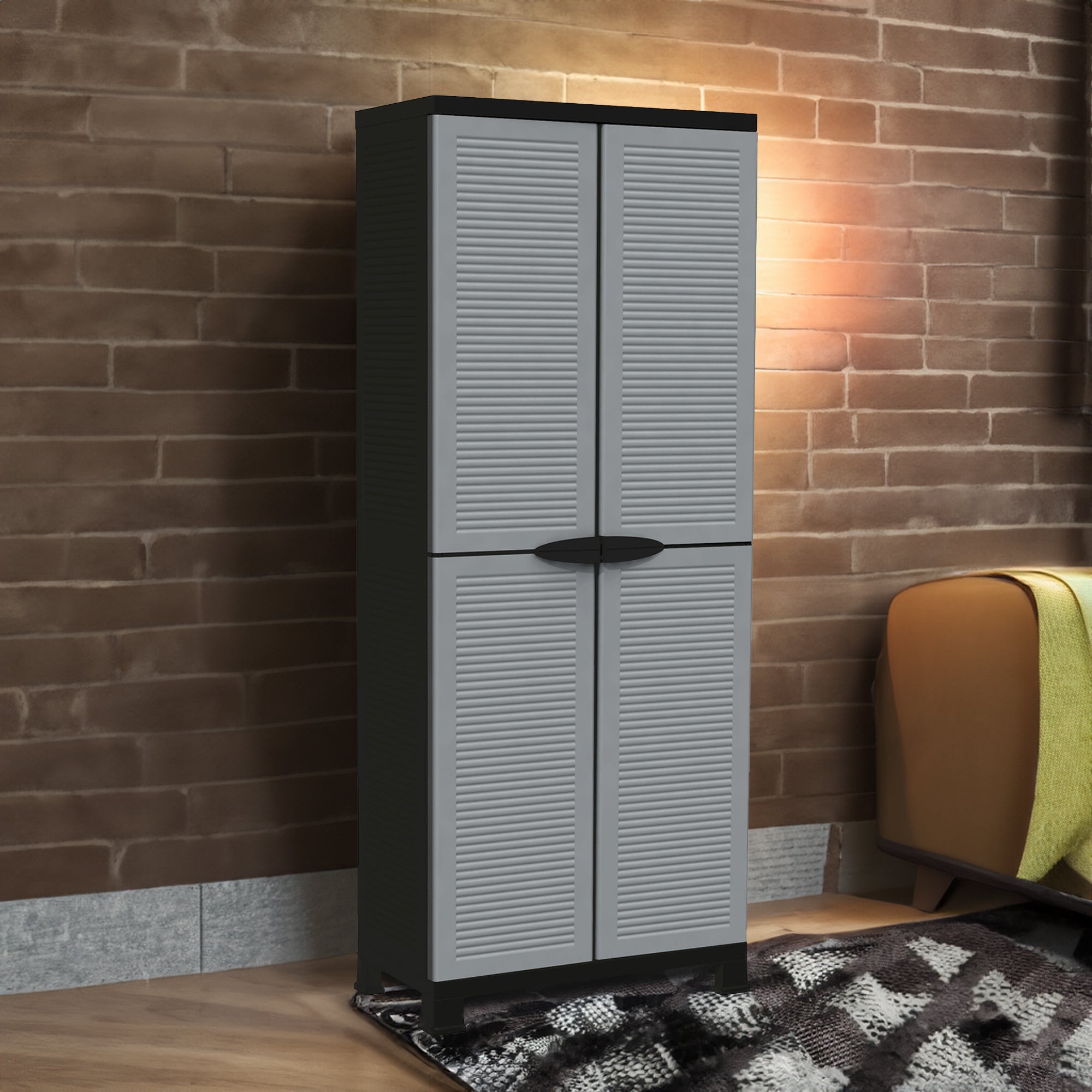 RAM Quality Products UTILITY 3 Shelf Lockable Storage Cabinet, Gray (Open Box) - VMInnovations
