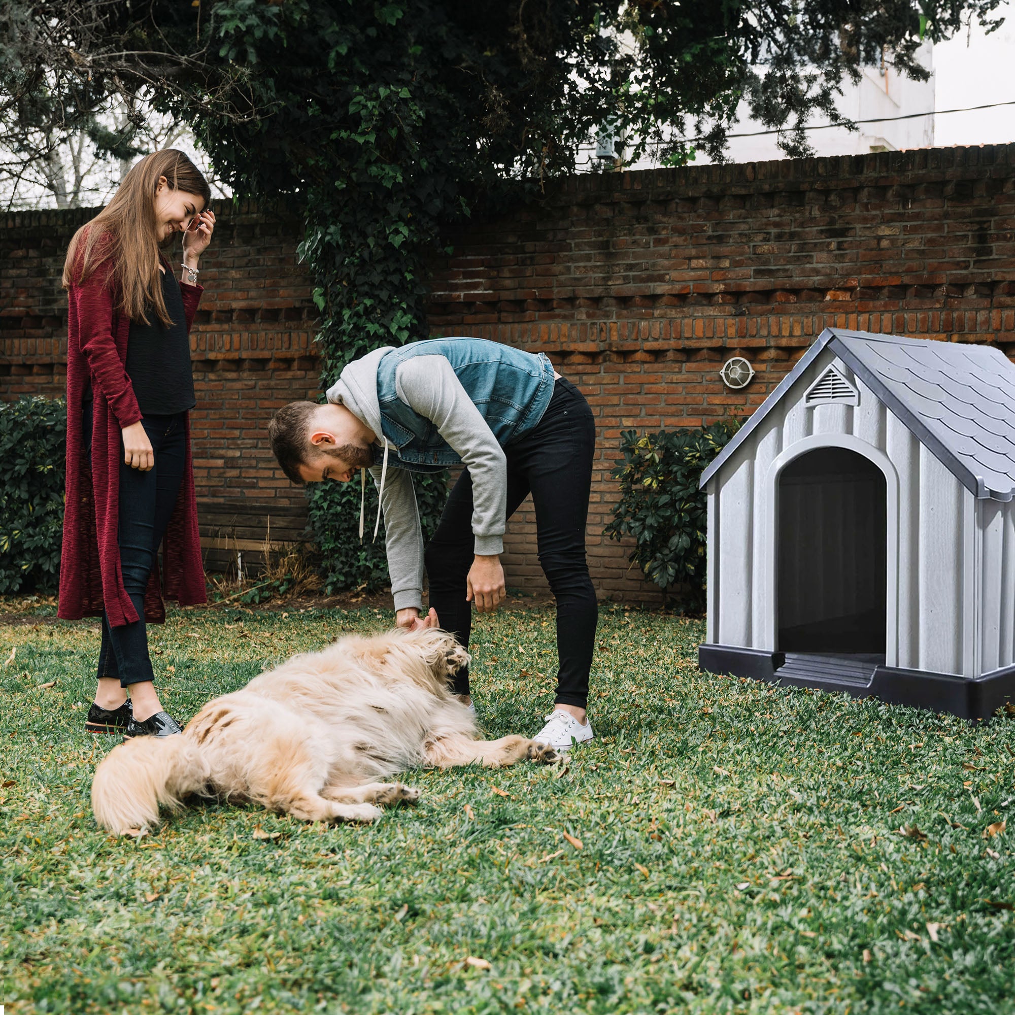 Ram Quality Products Pet House Waterproof Dog Kennel Shelter, Gray (For Parts) - VMInnovations