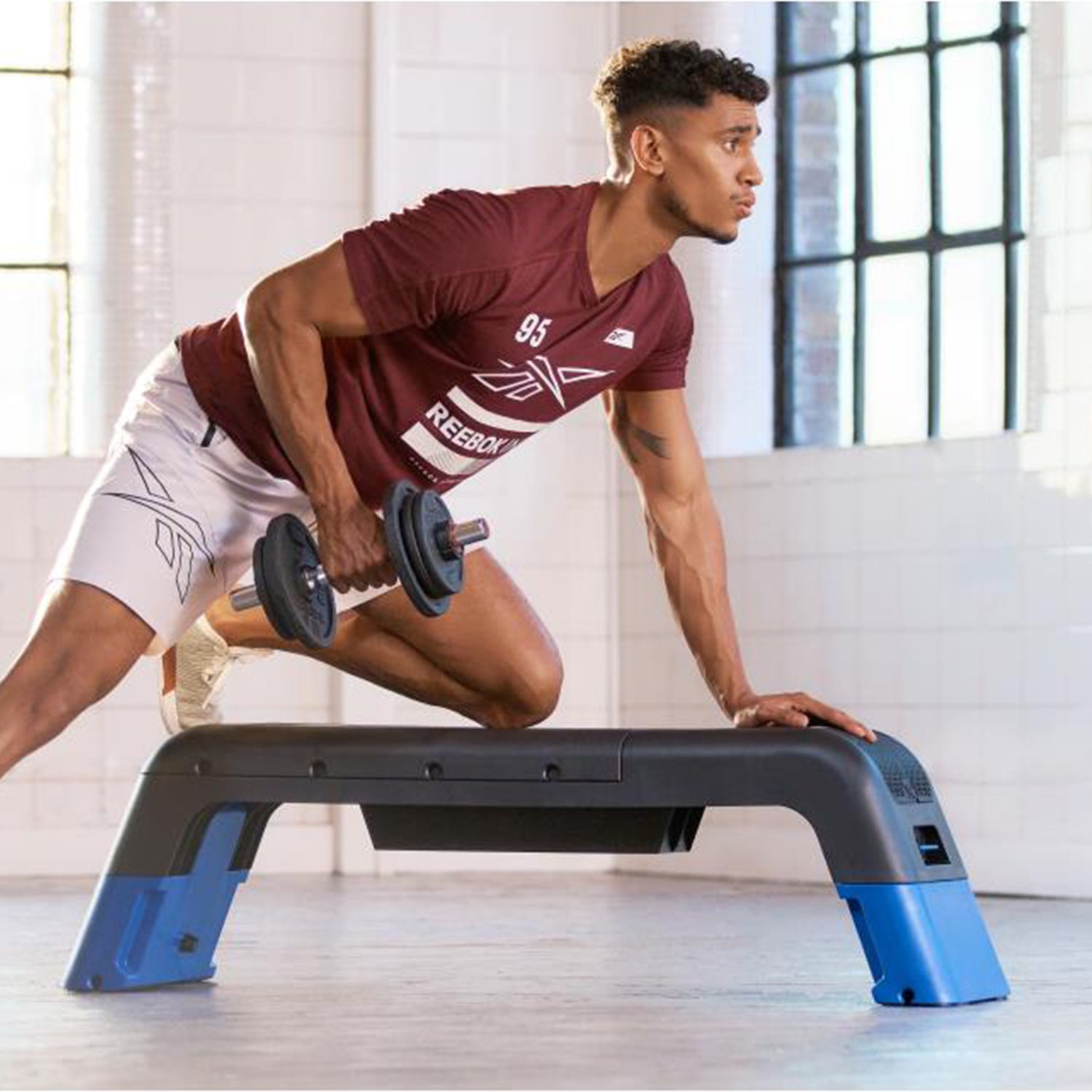 Reebok Fitness Multipurpose Aerobic and Strength Training Workout Deck, Blue