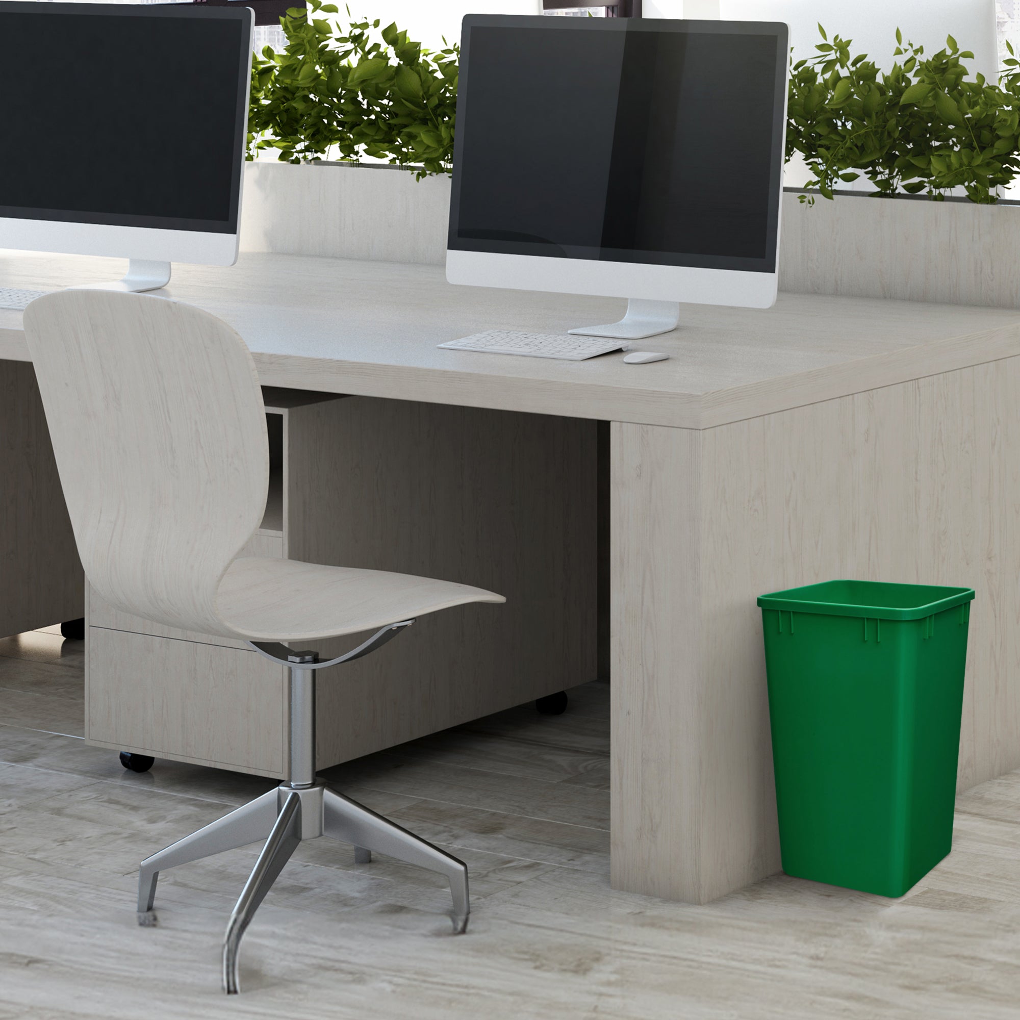 Rev-A-Shelf Polymer Replacement 27 qt. Trash Bin, Green, 2 Pack, RV-1024-19-2 - VMInnovations