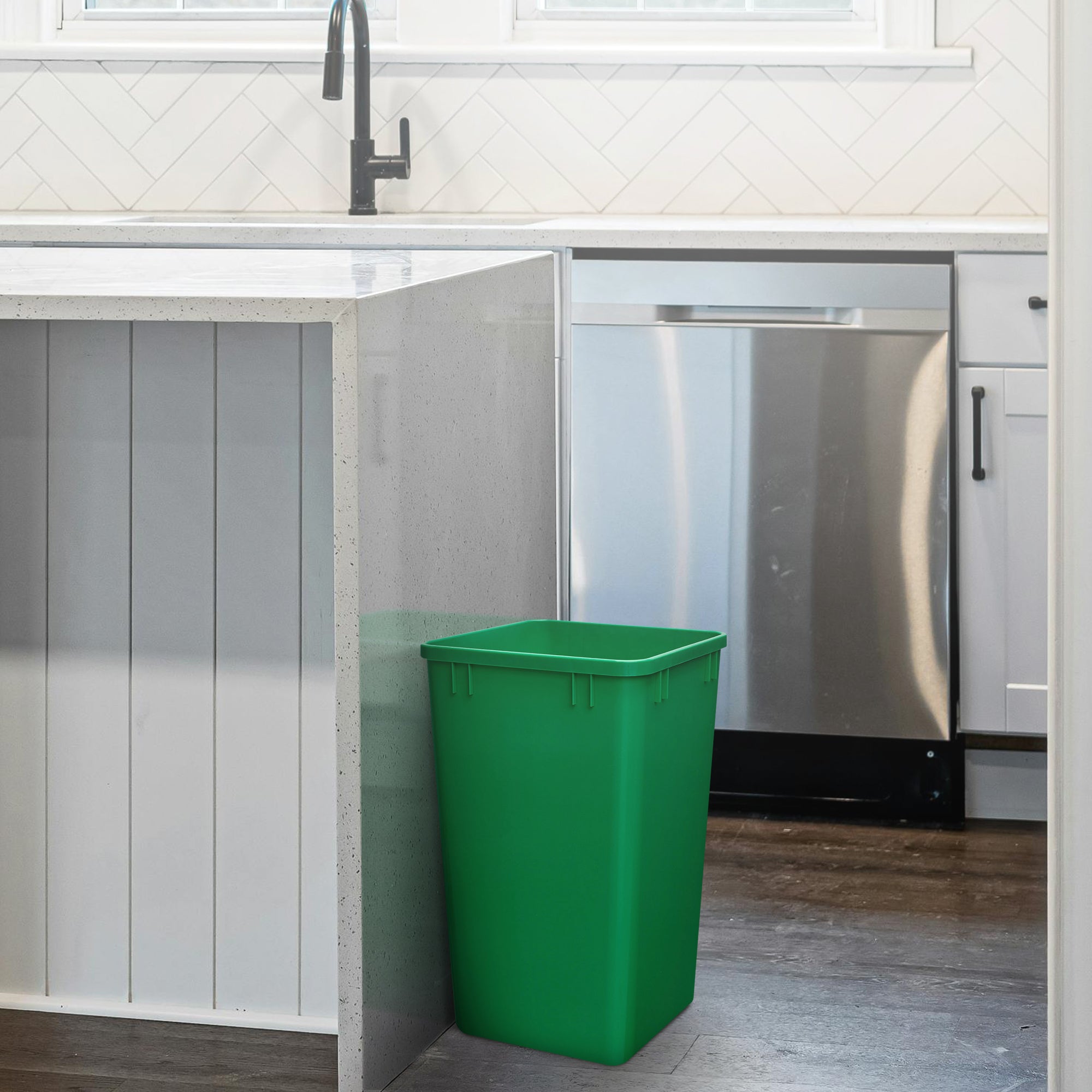 Rev-A-Shelf Polymer Replacement 27 qt. Trash Bin, Green, 2 Pack, RV-1024-19-2 - VMInnovations