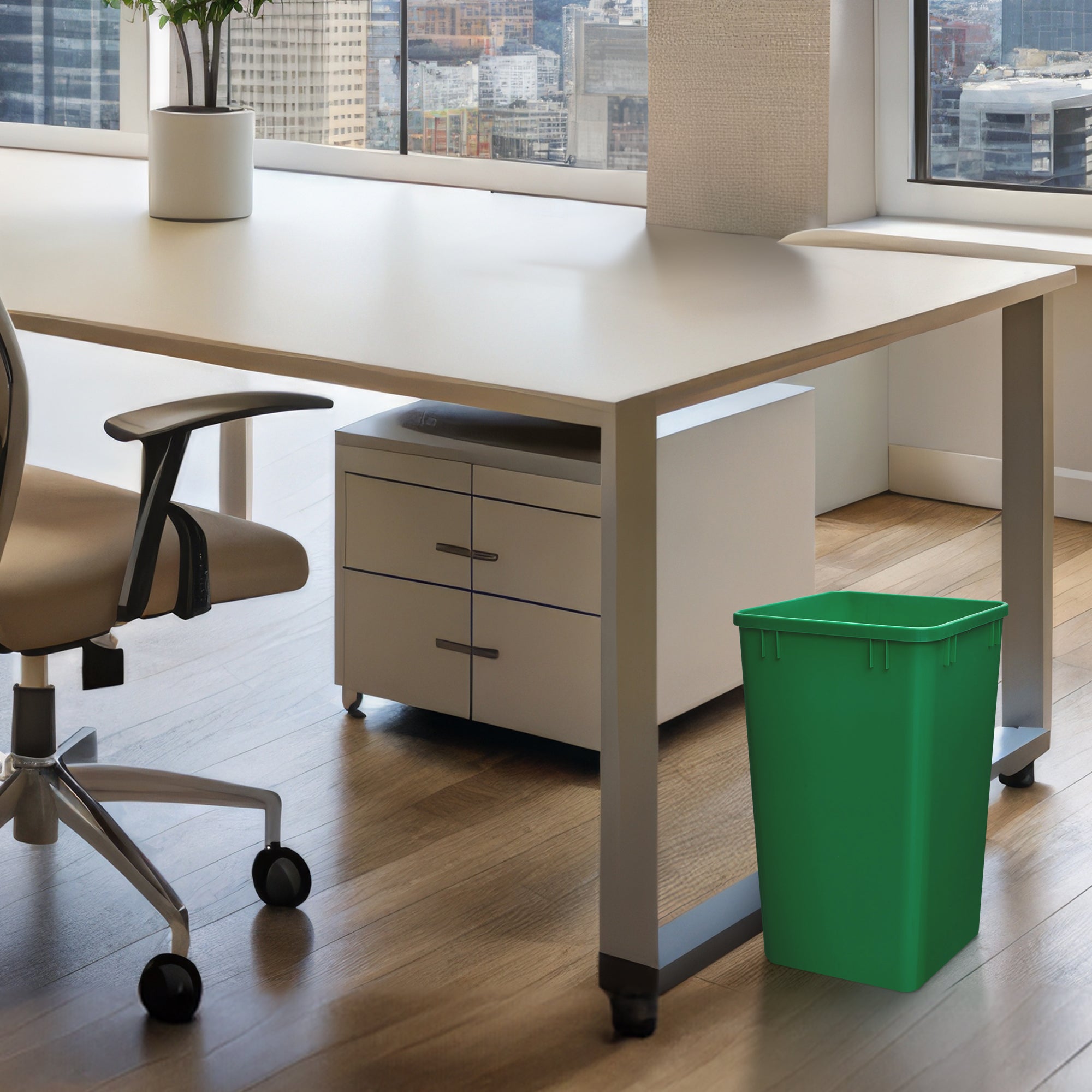 Rev-A-Shelf Polymer Replacement 27 qt. Trash Bin, Green, 2 Pack, RV-1024-19-2 - VMInnovations