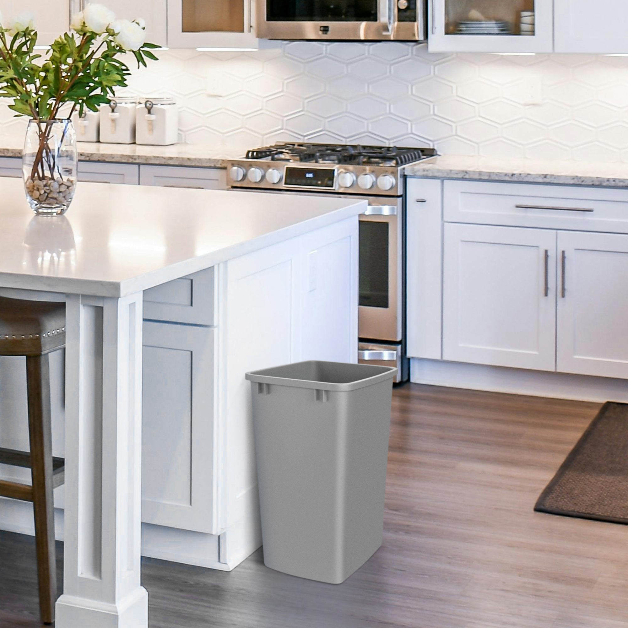Rev-A-Shelf Polymer Replacement 35 qt. Trash Bin, Silver, 2 Pack, RV-35-17-2 - VMInnovations
