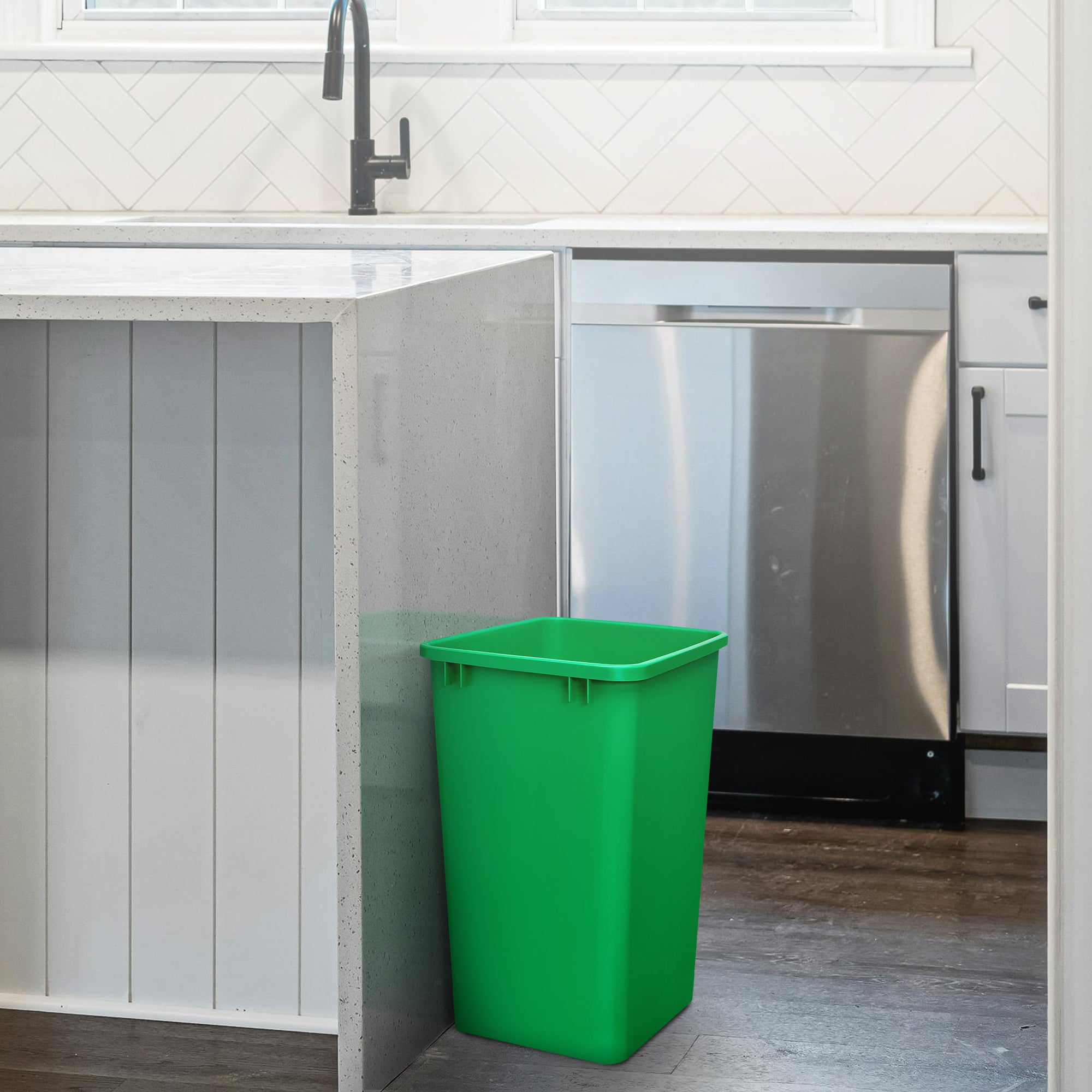 Rev-A-Shelf Polymer Replacement 35 qt. Trash Bin, Green, 2 Pack, RV-35-19-2 - VMInnovations