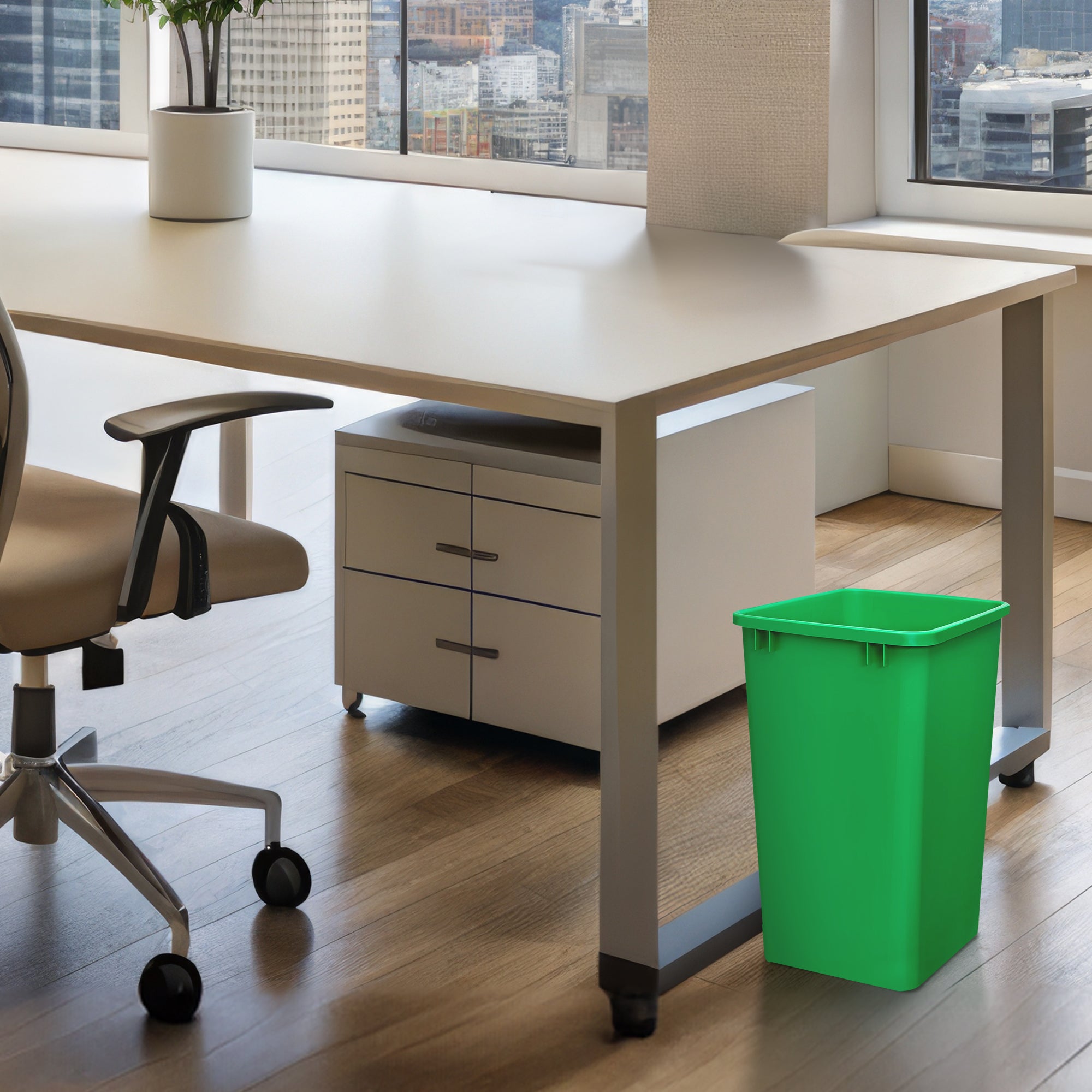 Rev-A-Shelf Polymer Replacement 35 qt. Trash Bin, Green, 2 Pack, RV-35-19-2 - VMInnovations