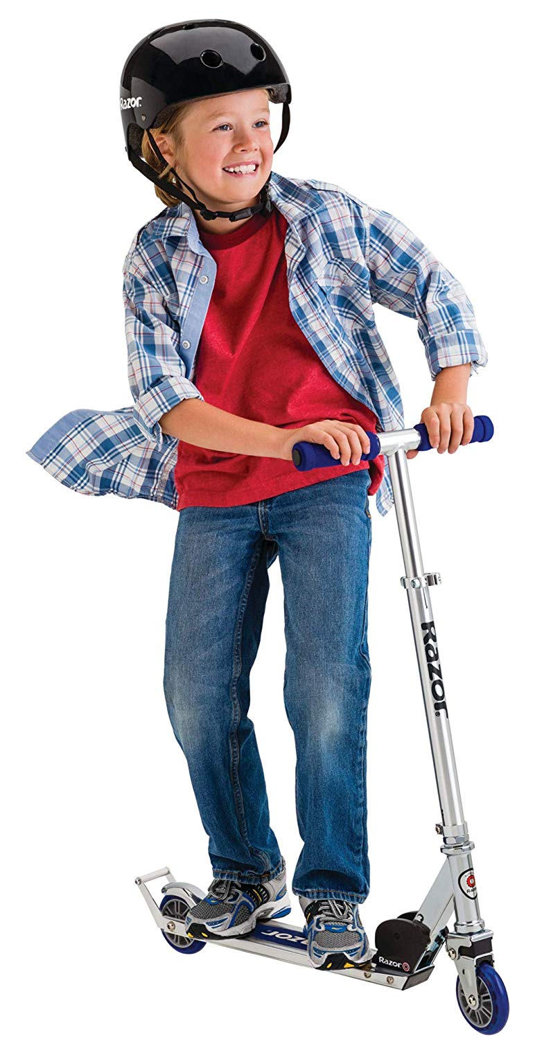Razor A2 Aluminum Kick Scooter Boys/Girls, Red and Razor A2 Kick Scooter, Blue