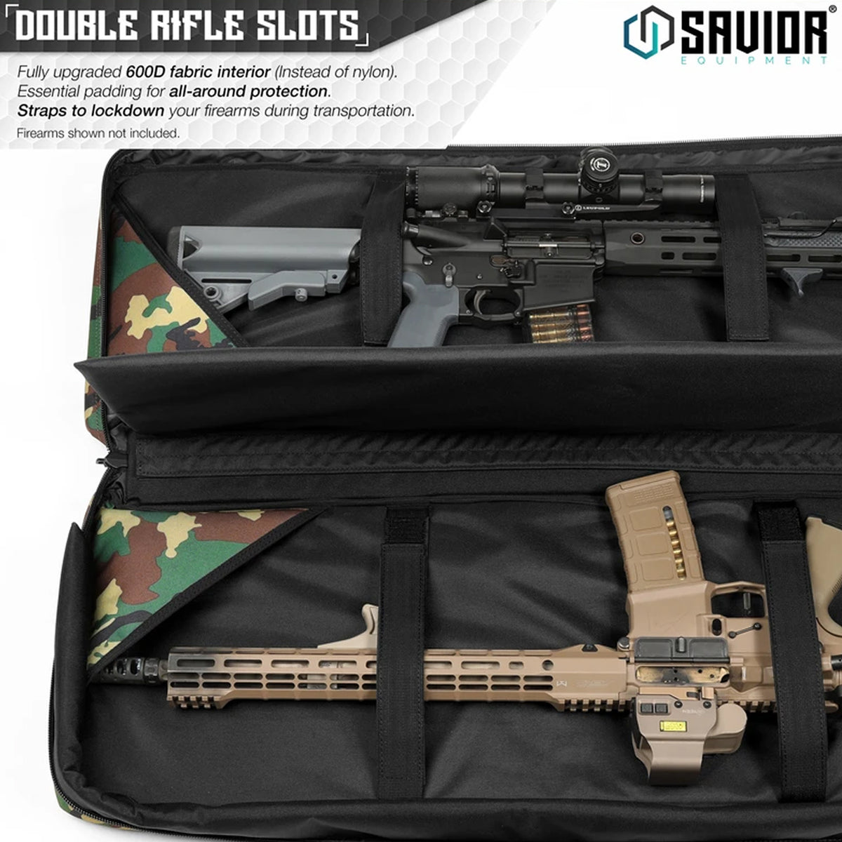 Savior Equipment American Classic 36 Inch Double Rifle Pistol Pocket Case, Black - VMInnovations