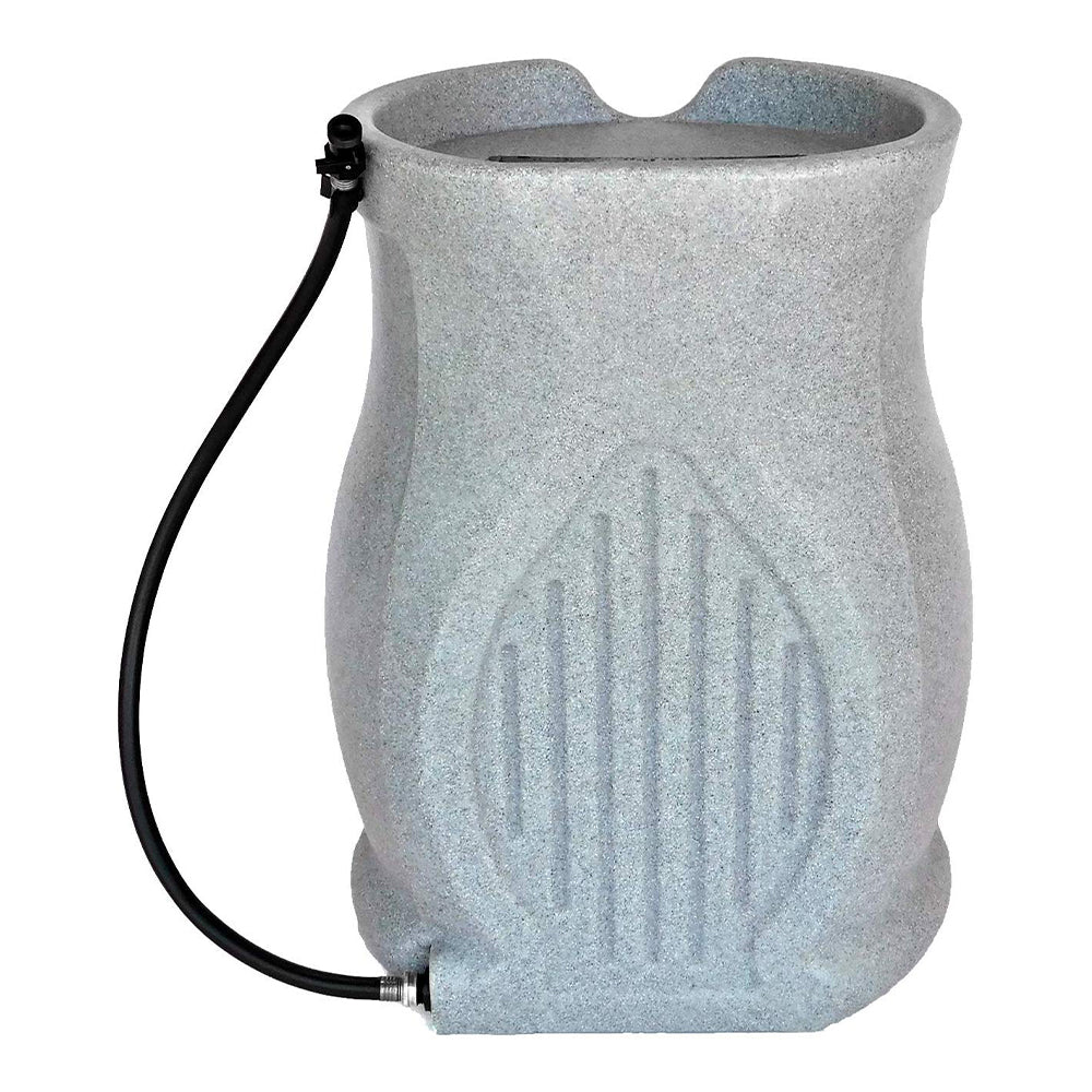 FCMP Outdoor Water Irrigation 45 Gallons Catalina Rain Barrel, Granite (2 Pack) - VMInnovations