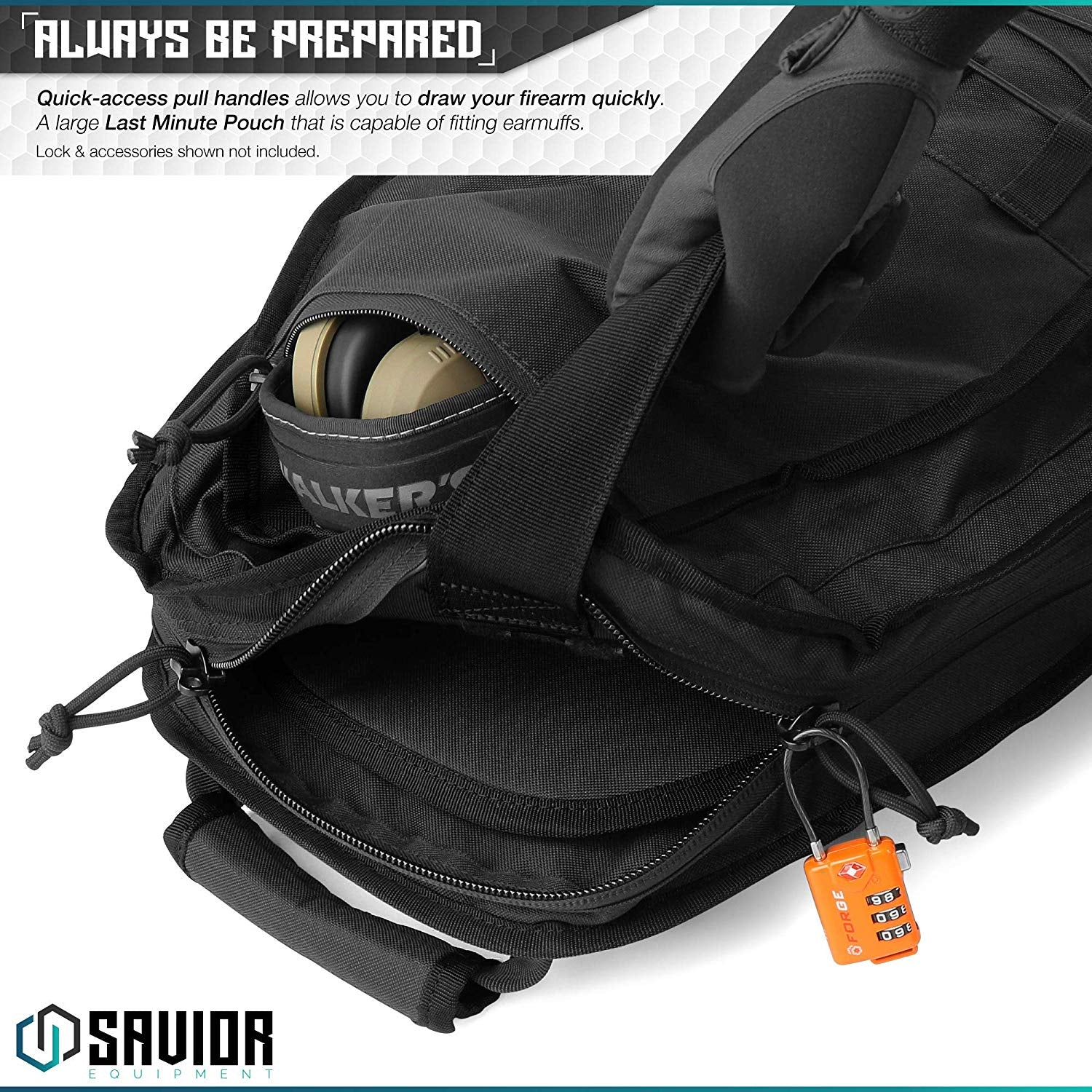 Savior Equipment T.G.B. Black Covert Rifle Carrying Case with Strap, 30 Inch