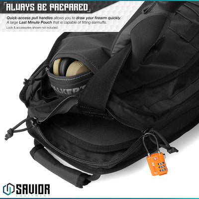 Savior Equipment Black Covert Rifle Case with Strap, 30 Inch (Open Box) (2 Pack)
