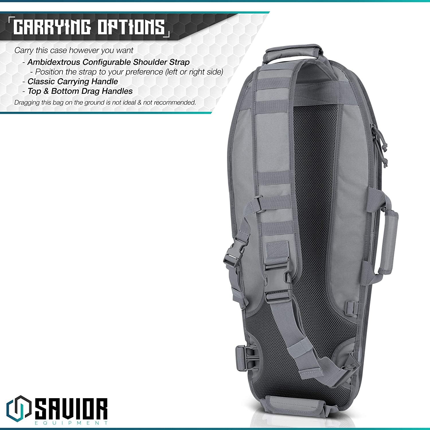 Savior Equipment T.G.B. Gray Covert Rifle Case with Strap, 30 Inch (Open Box)