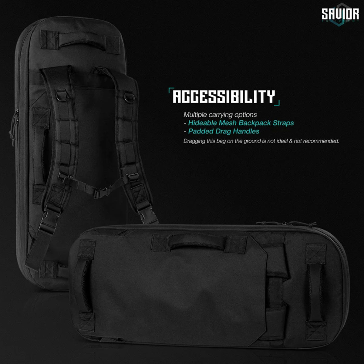 Savior Equipment 600D 34 in. Tactical Single Rifle Gun Bag Backpack (For Parts)