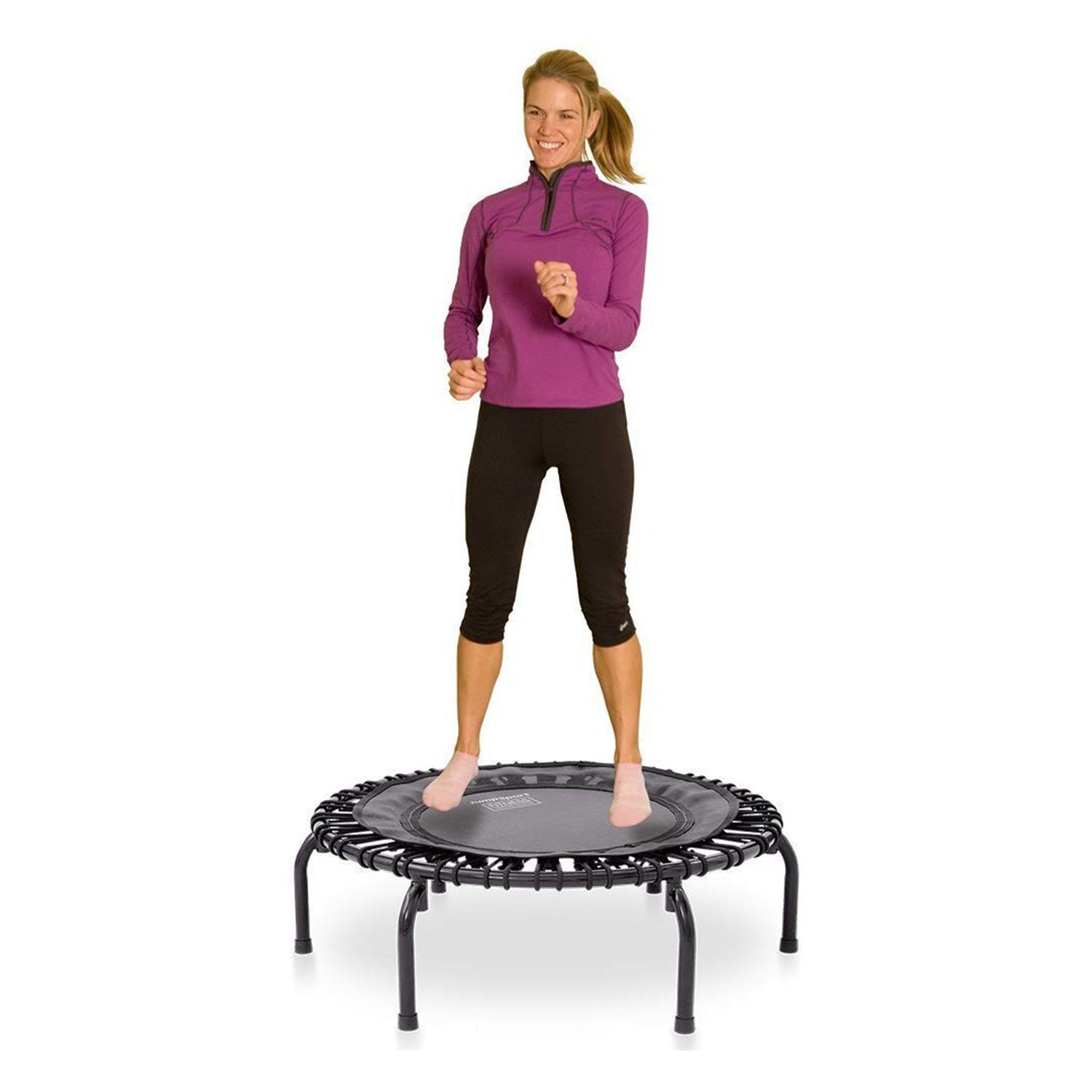 JumpSport 350 Indoor 39-Inch Mini Trampoline and Handle Bar Accessory, Black - VMInnovations