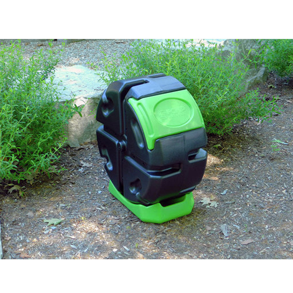 FCMP Outdoor Half Size 19 Gallon Rolling Composter Tumbler Bin, Green (2 Pack) - VMInnovations