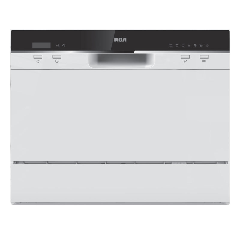 RCA Home Kitchen 6 Place Setting Portable Countertop Dishwasher, White(Open Box)
