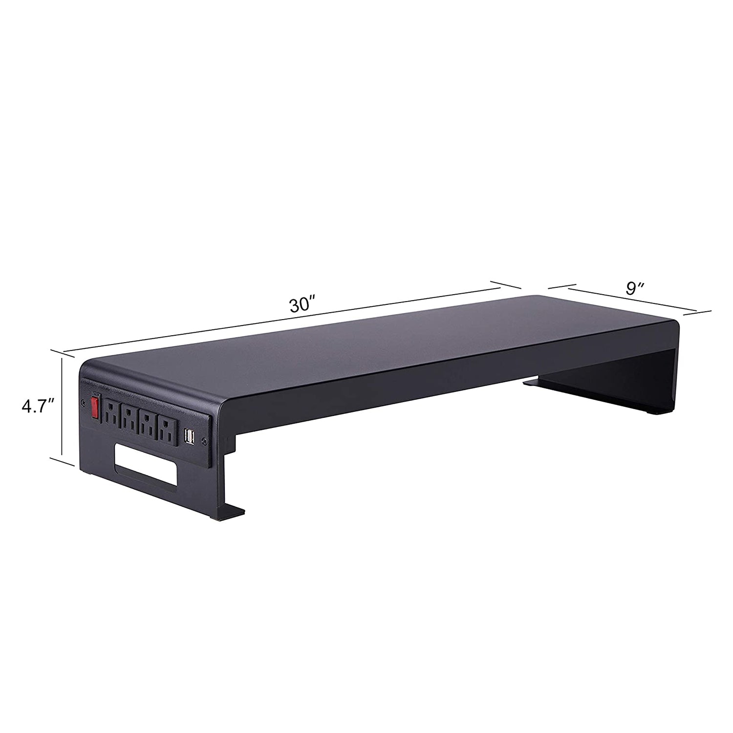 Rocelco Adjustable Standing Desk Converter, Teak & 30 Inch Dual Monitor Stand