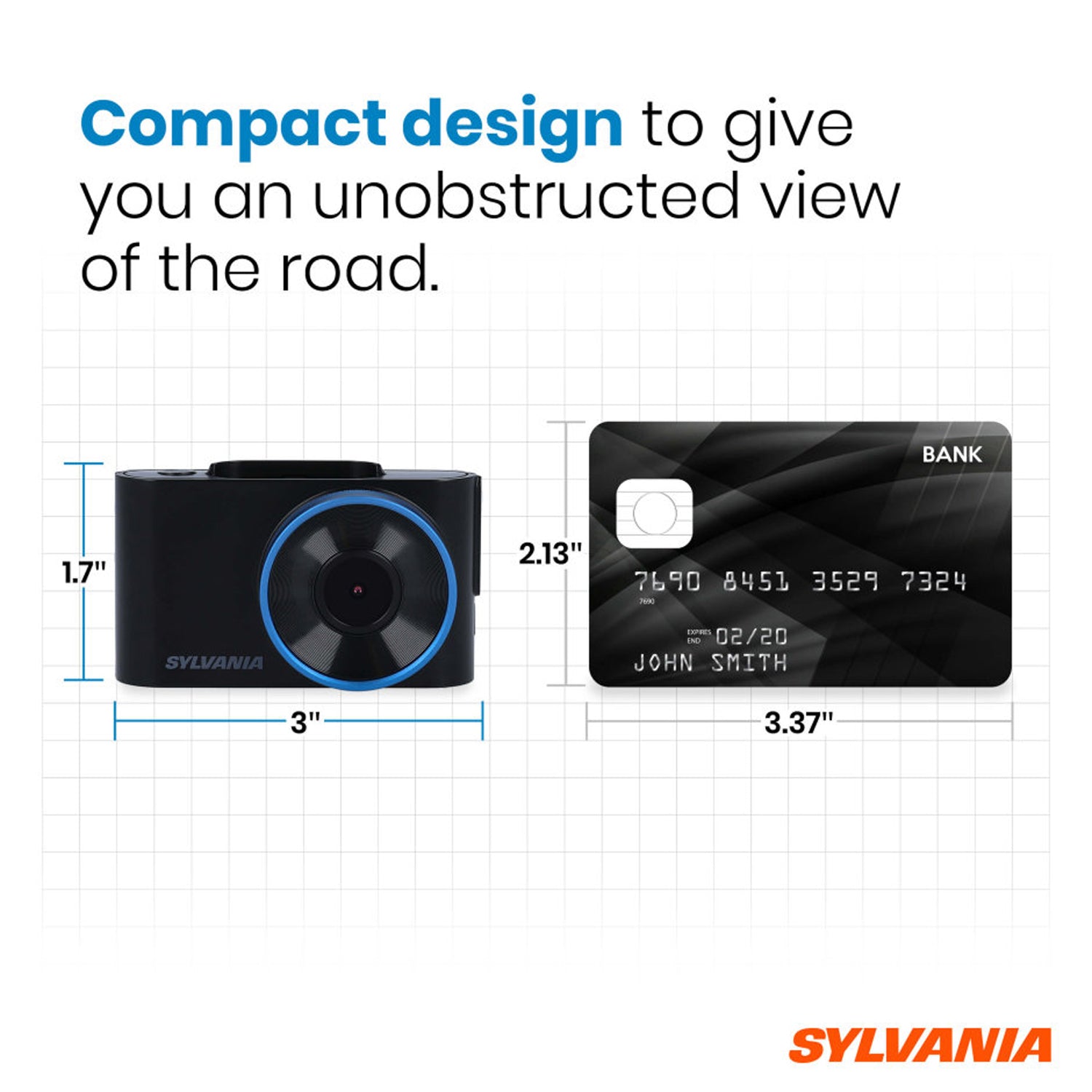 Sylvania Dash HD 1080p Camera w/ 120 Degree View & Hit Detection (For Parts)