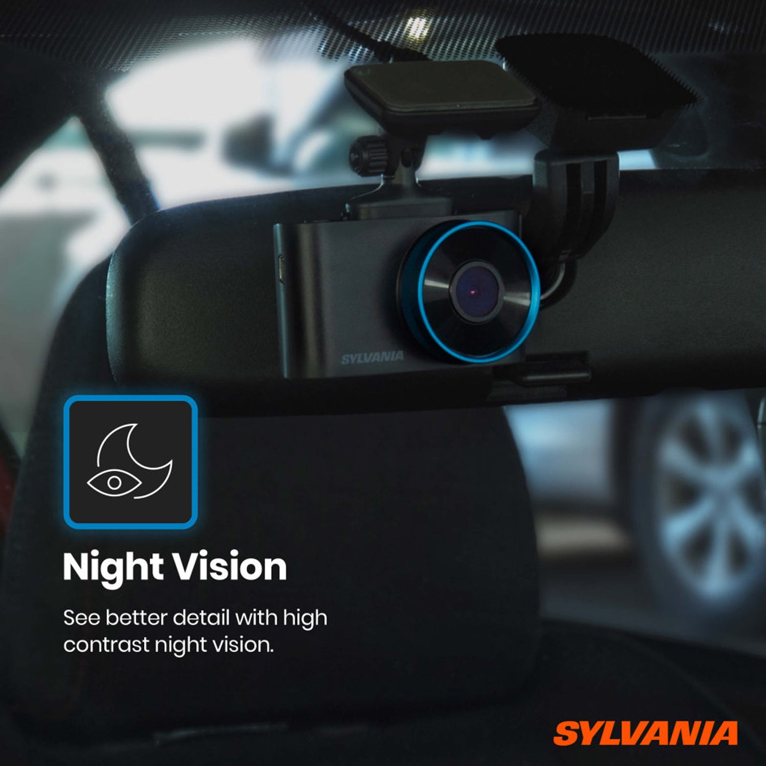 Sylvania Dash HD 1080p Camera w/ 120 Degree View & Hit Detection (For Parts)