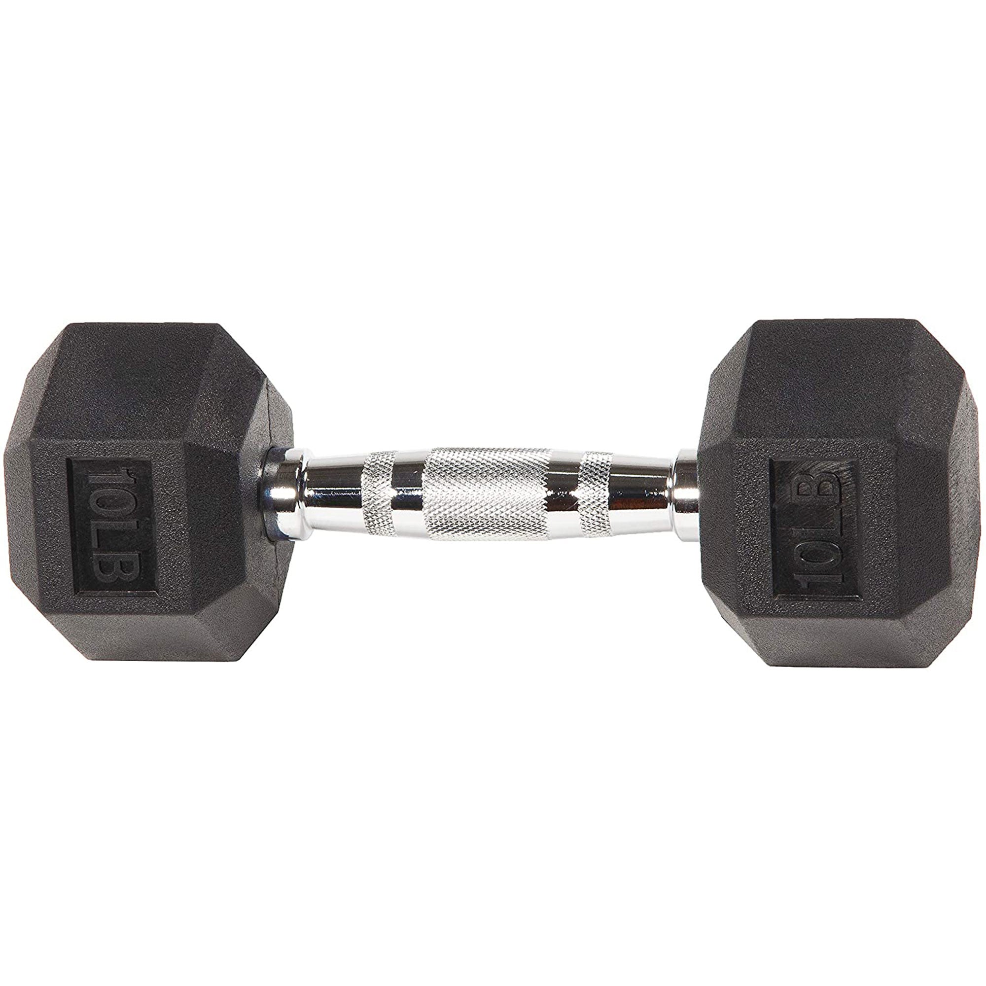 BalanceFrom Fitness 10LB Pair Rubber Hexagon Dumbbell Hand Weights (Open Box) - VMInnovations