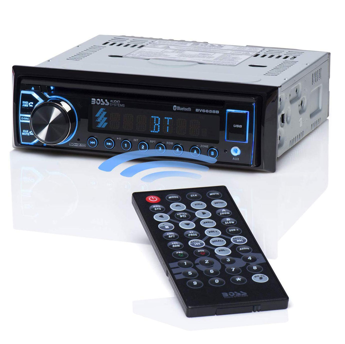 BOSS Audio BV6658B 50 Watt x 4 Max Power Single-DIN DVD Receiver with Bluetooth (Open Box)