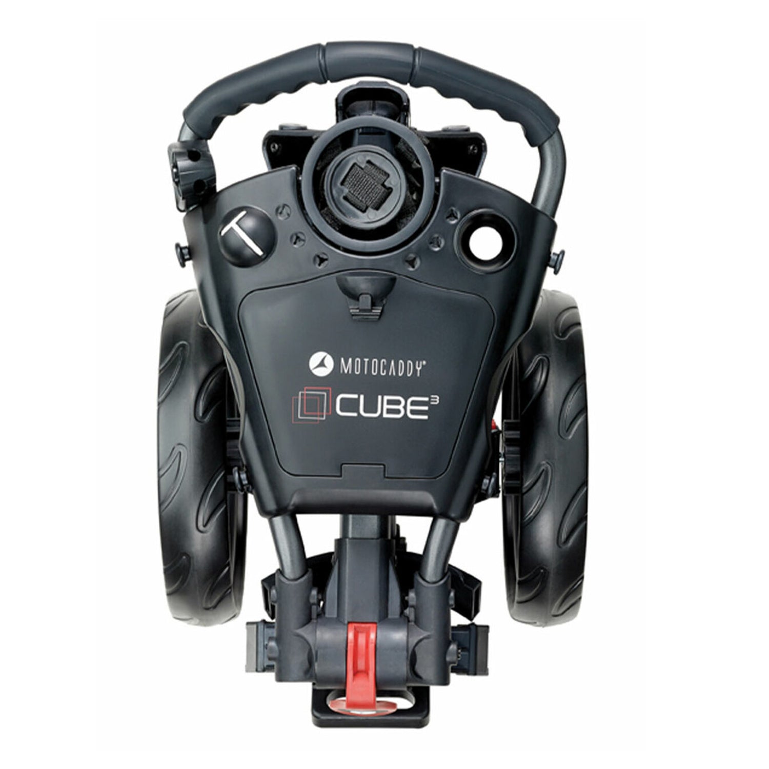Motocaddy Cube 3 Wheel Foldable Golf Push Caddy with Golf Club Bag, Fuchsia