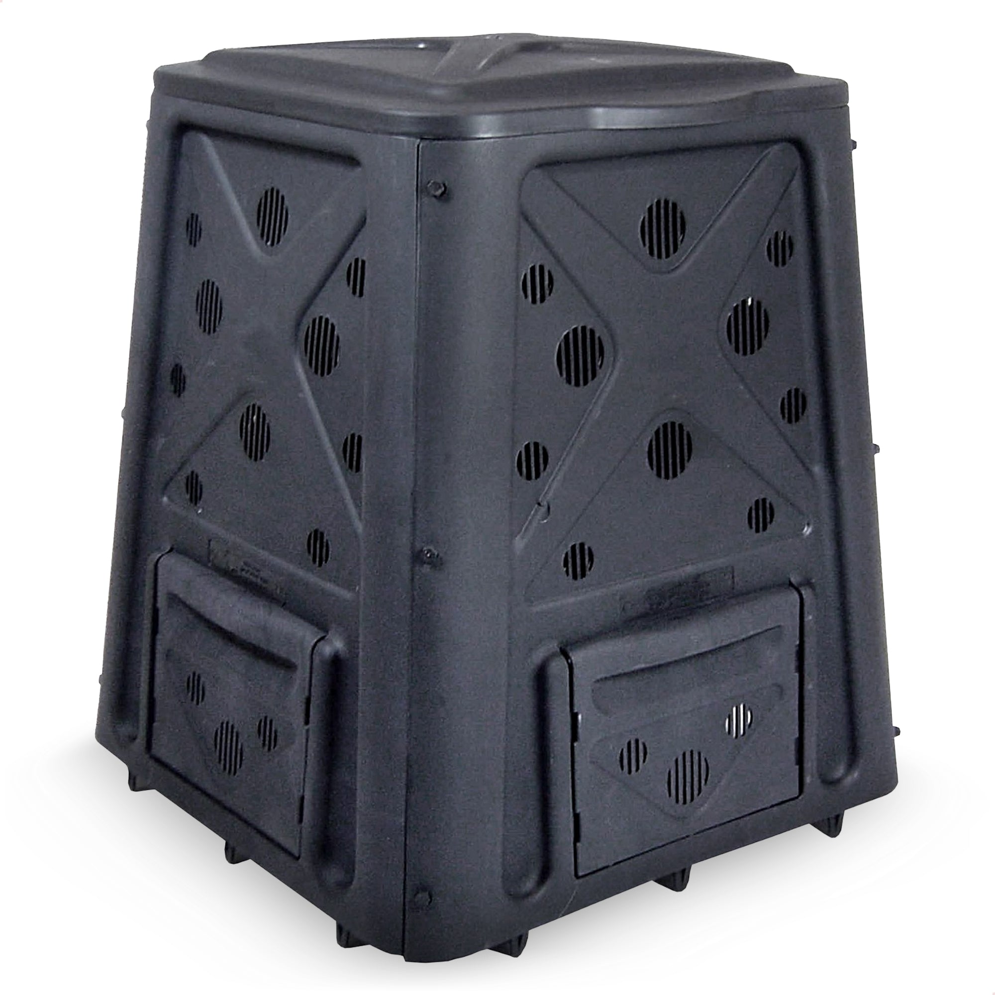 Redmon 65 Gallon Capacity Compost Bin with Lift Off Lid and 4 Door Access, Black - VMInnovations