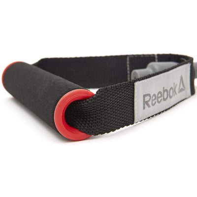 Reebok Lightweight Elastic Fitness Tube Resistance Band Home Gym Equipment, Gray