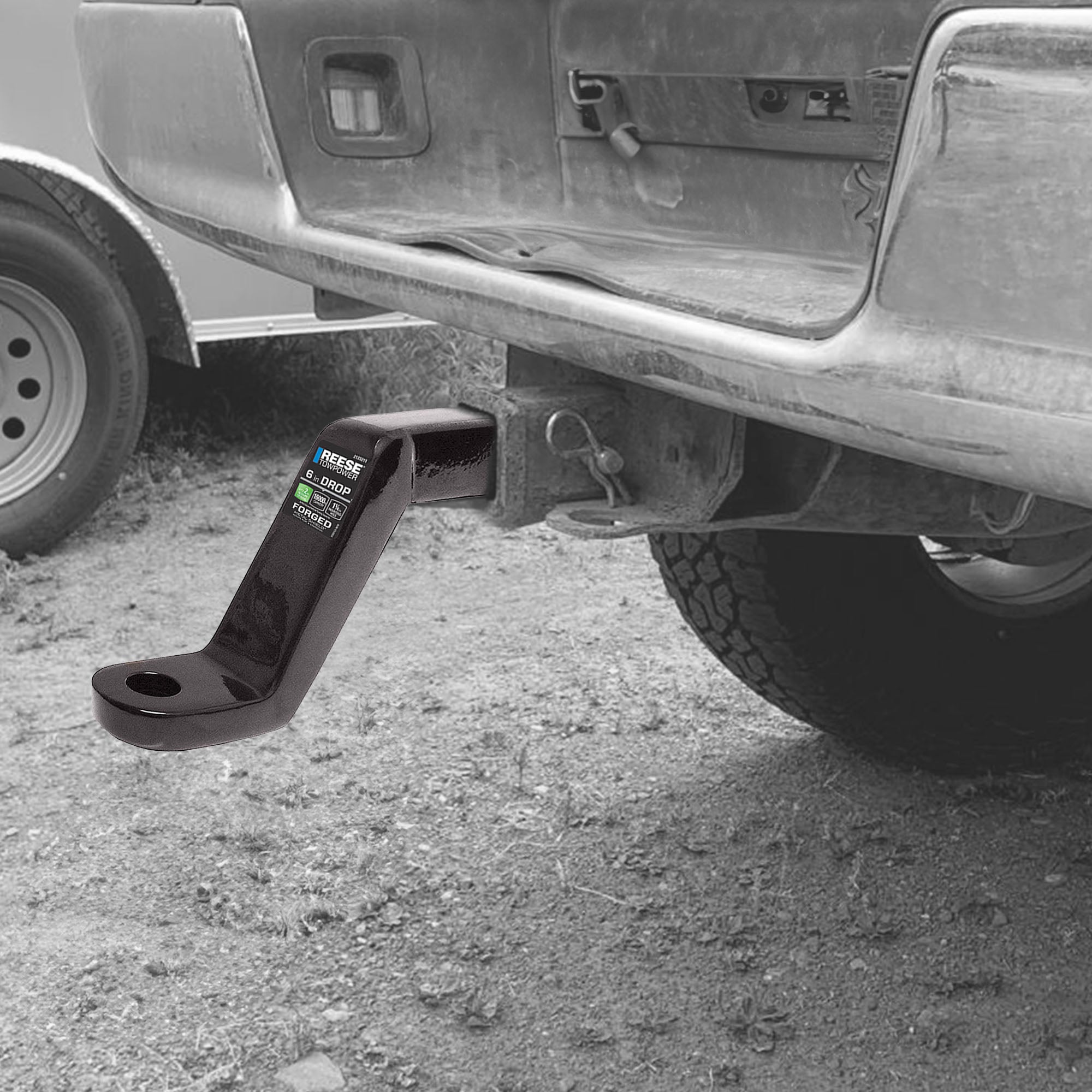 REESE Trailer Hitch Ball Mount, Fits 2" Receiver, 4" Drop, 16000 lbs, Black - VMInnovations