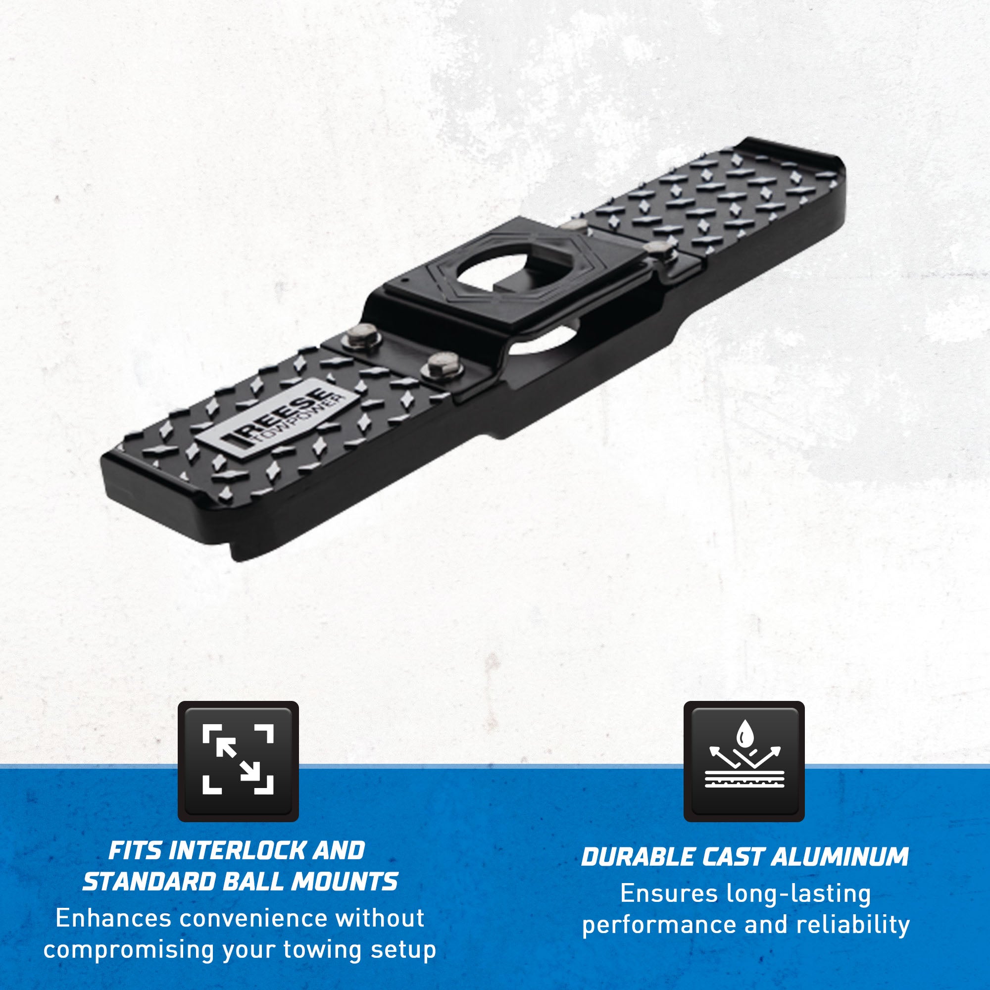 Reese Towpower Trailer Hitch Ball Mount Step with Cast Aluminum Construction - VMInnovations