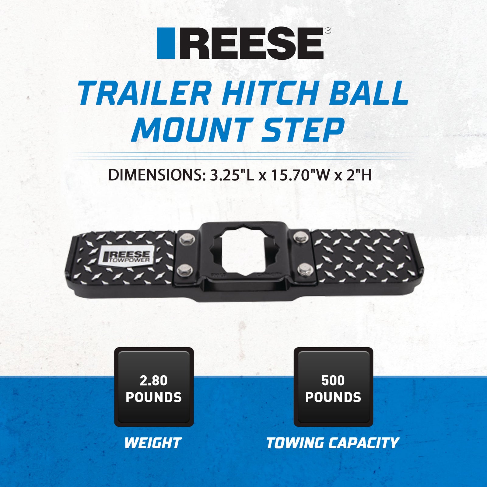 Reese Towpower Trailer Hitch Ball Mount Step with Cast Aluminum Construction - VMInnovations