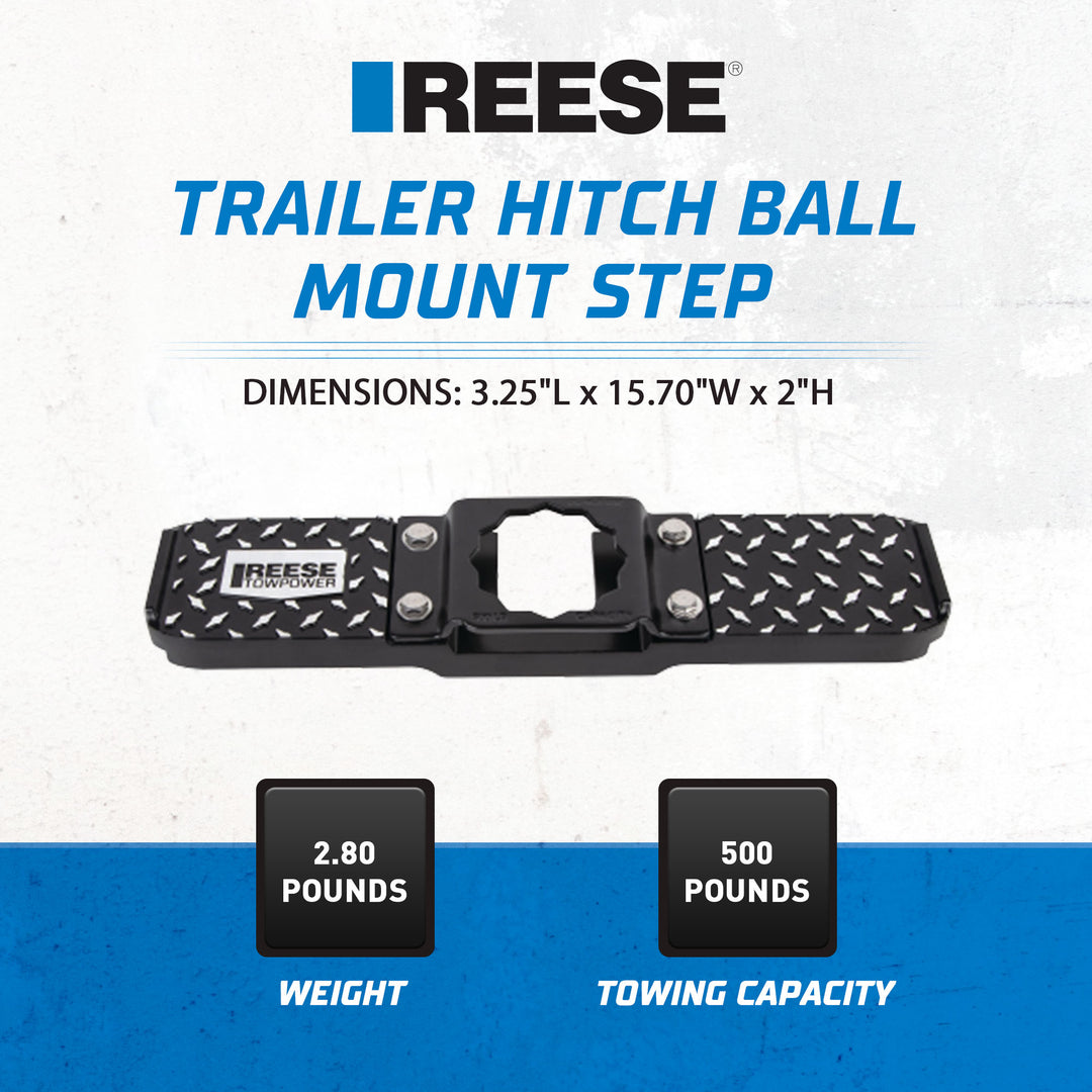 Reese Towpower Trailer Hitch Ball Mount Step with Cast Aluminum Construction - VMInnovations