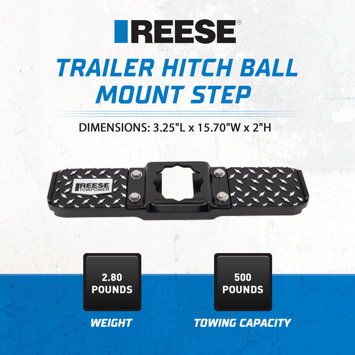 Reese Towpower Trailer Hitch Ball Mount Step with Cast Aluminum Construction - VMInnovations
