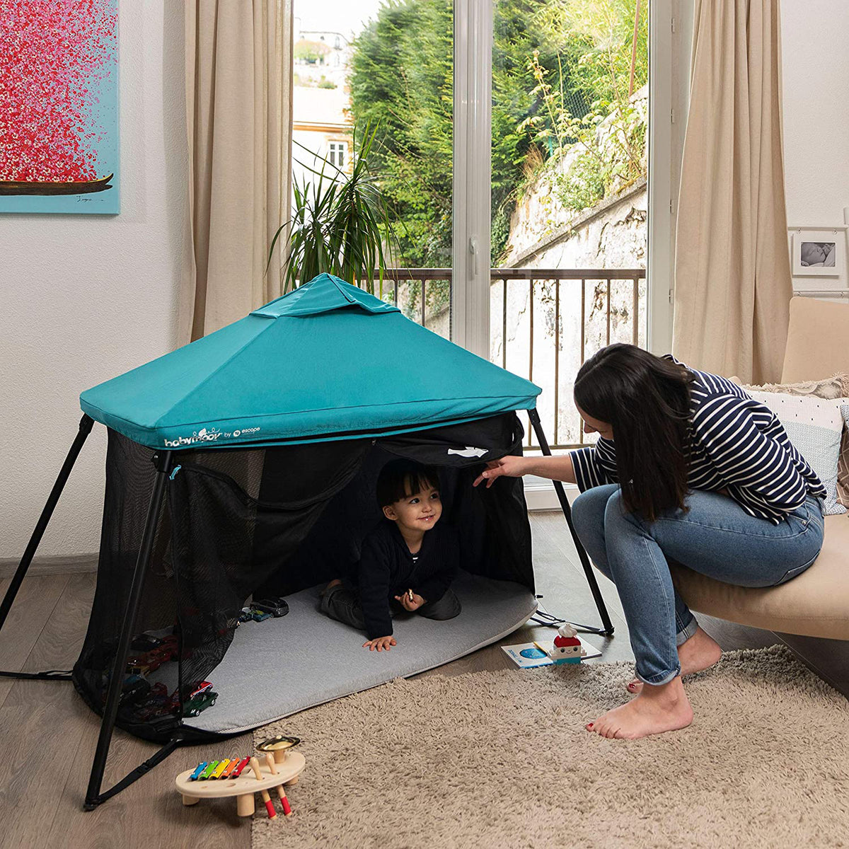 Babymoov Naos Anti-UV Mesh Canopy for Naos Travel Cot, Blue (Canopy Only) - VMInnovations
