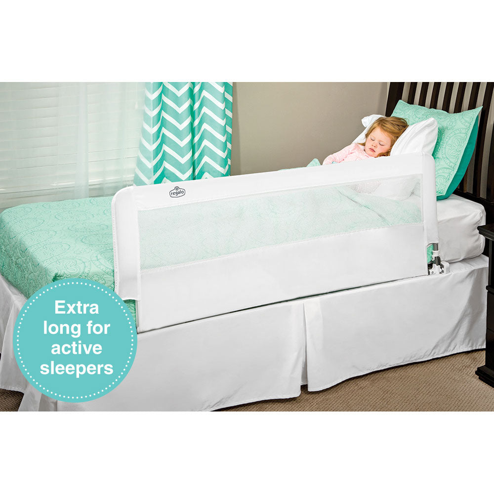 Regalo 20-Inch HideAway Extra Long Safety Support Bed Rail with Mesh Wall, White
