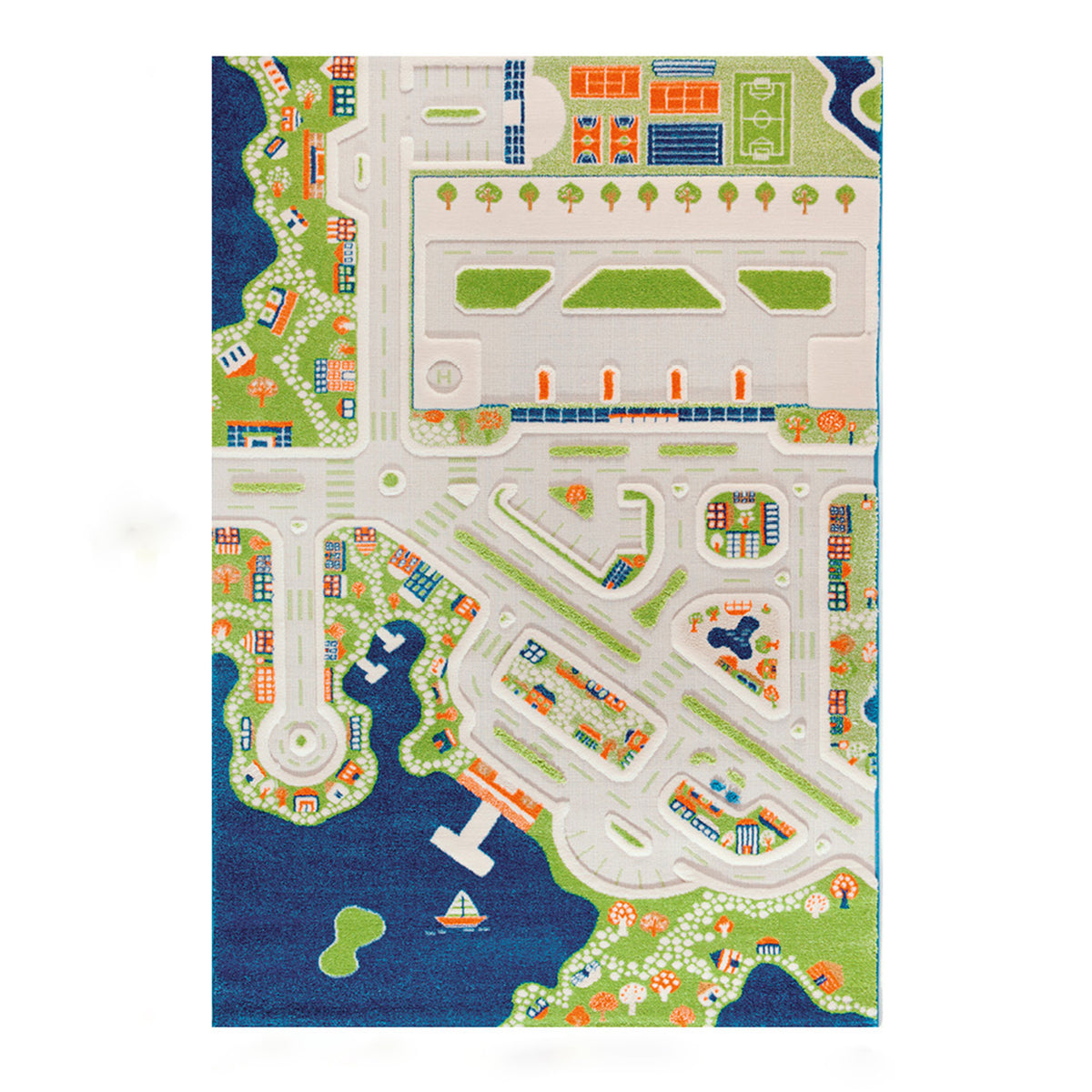 IVI 3D Play Carpets 86 x 59 Inch Mini City Educational Mat Rug, Extra Large - VMInnovations