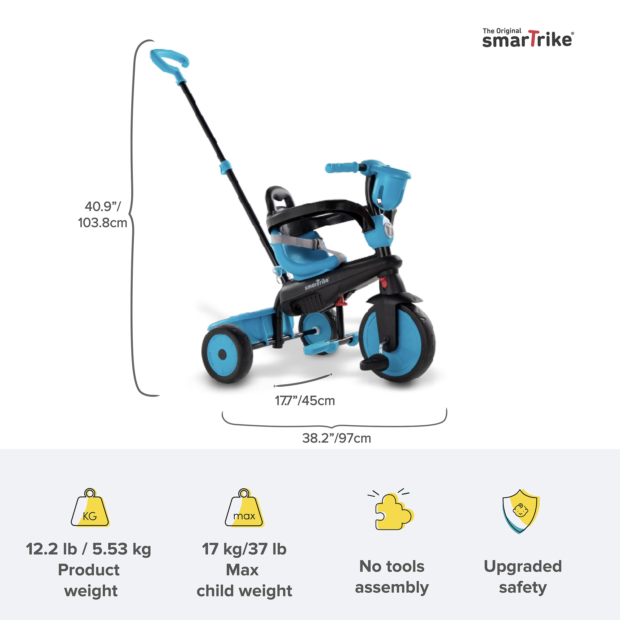 smarTrike Multi Stage Breeze Toddler Tricycle for Age 15 to 36 Months (Open Box) - VMInnovations