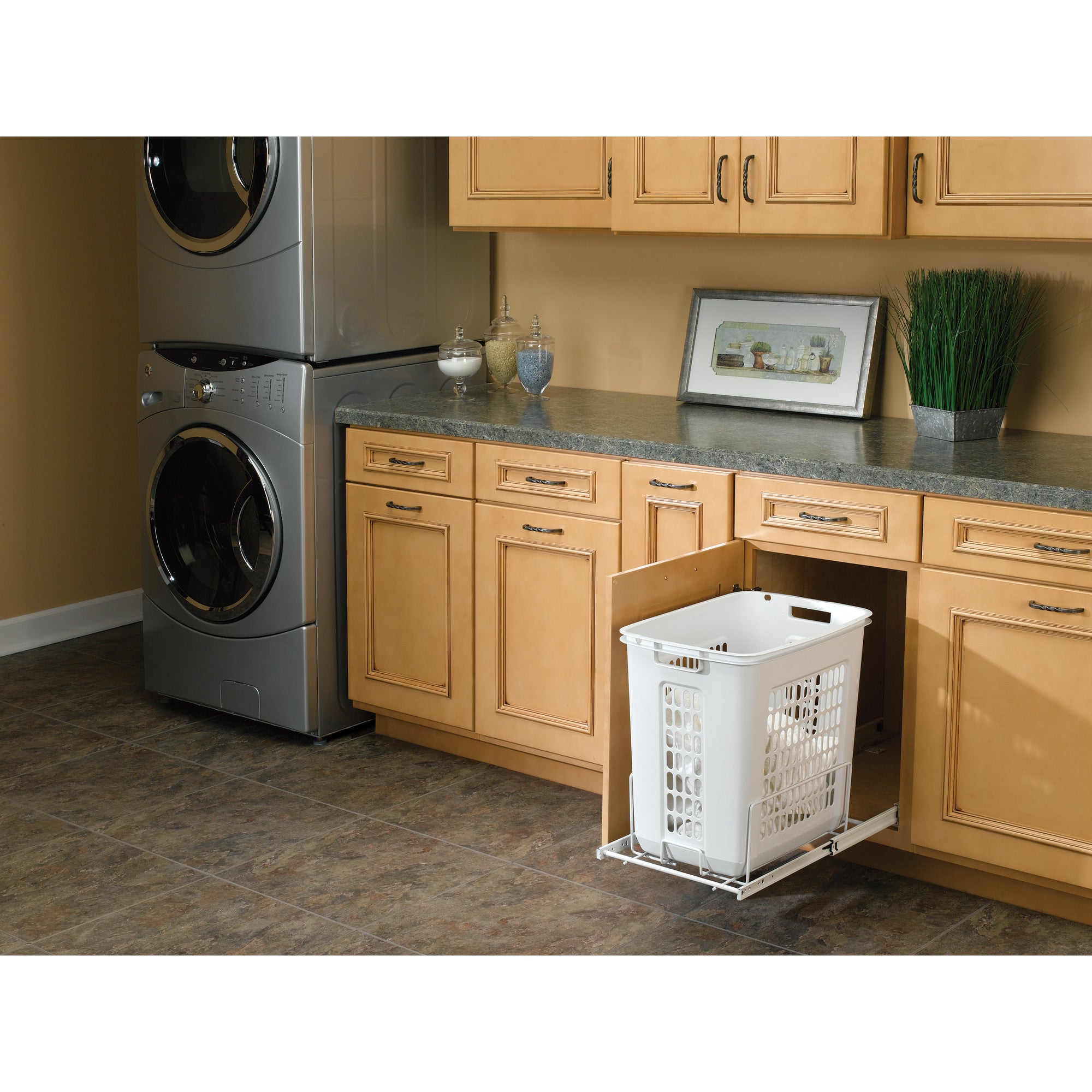 Rev-A-Shelf HPRV-15020 S Large 20" Pullout Polymer Clothes Hamper (Refurbished)