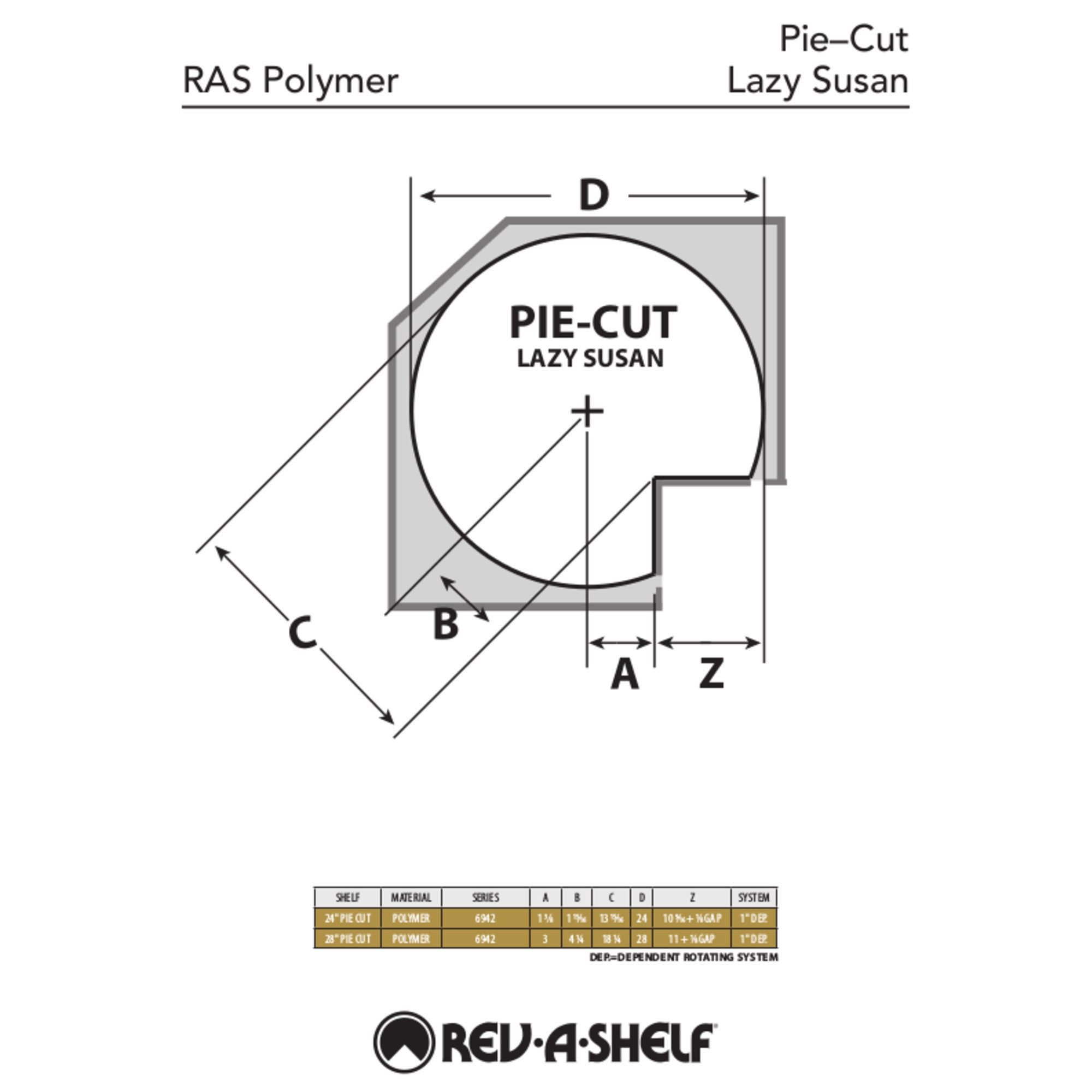Rev-A-Shelf 6942-28-11-52 28" Pie Cut 2-Shelf Lazy Susan (Certified Refurbished) - VMInnovations