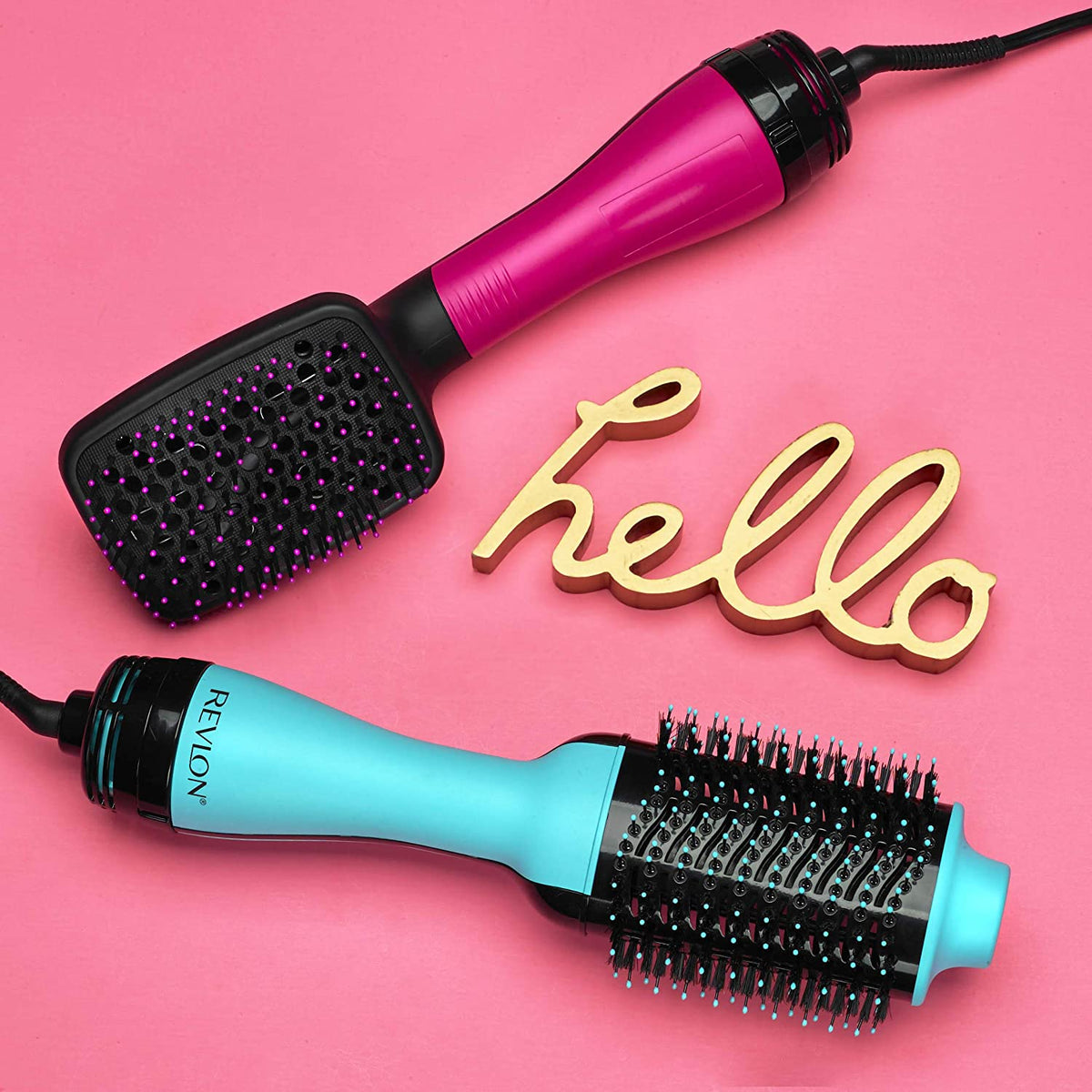 Revlon Revolutionary Unique One Step 2-in-1 Hair Dryer Styling Brush, Pink(Used)