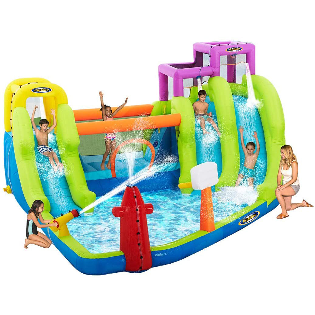 RipTide Triple Fun Inflatable PVC Water Park Obstacle Course w/ 3 Slides (Used)