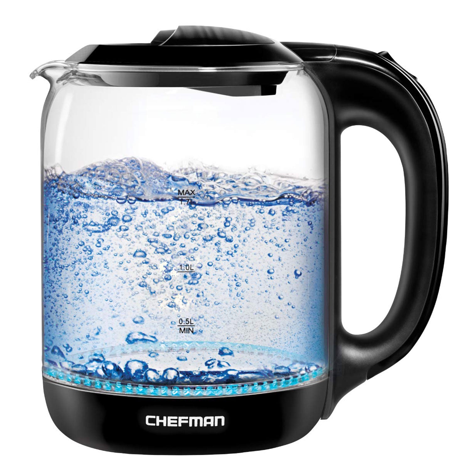 Chefman 1.7 Liter Electric Glass Tea Kettle with LED Boil Lights (Refurbished) - VMInnovations